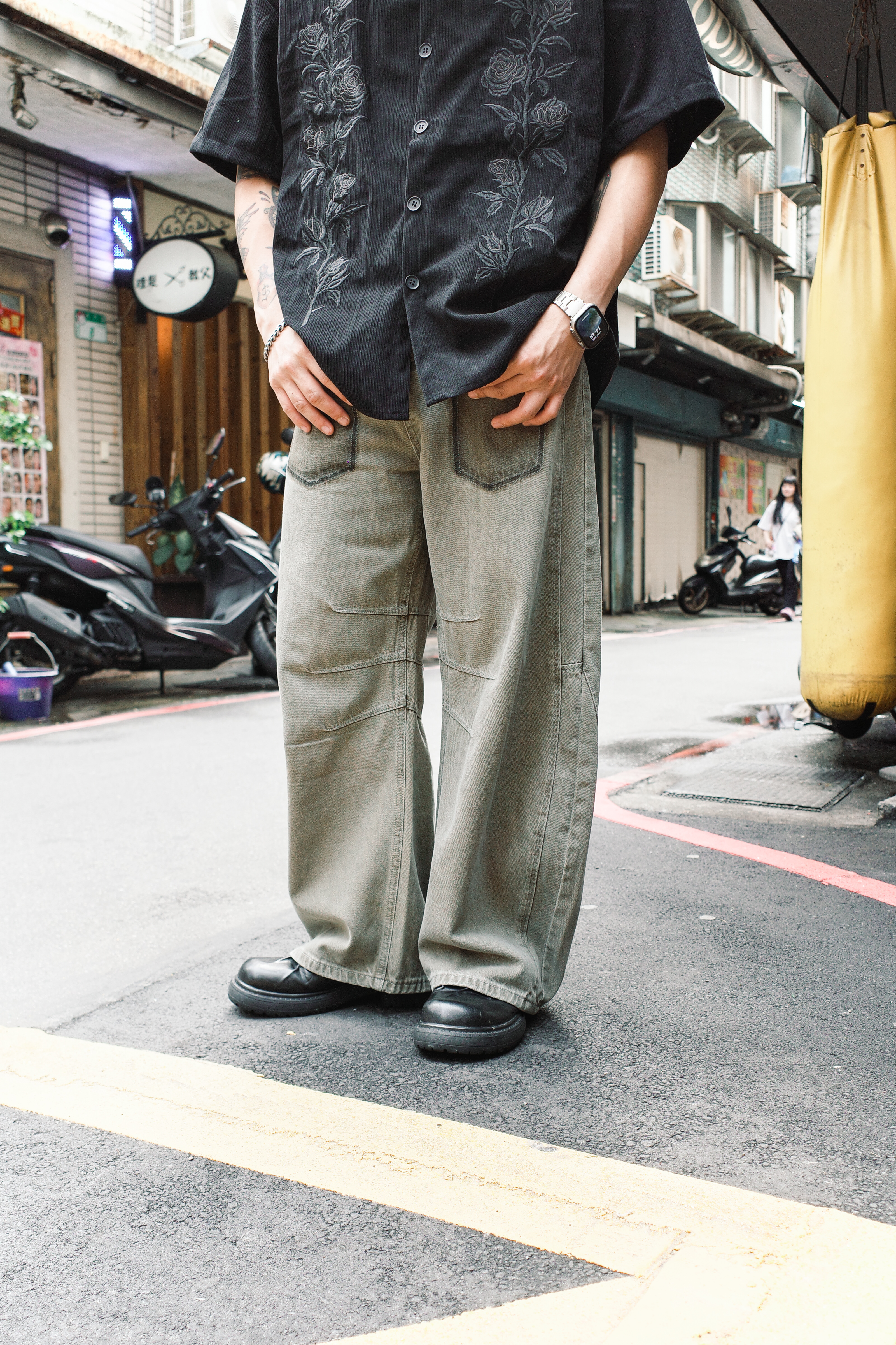 『Always_Good』拉鍊口袋 水洗 做舊 長褲