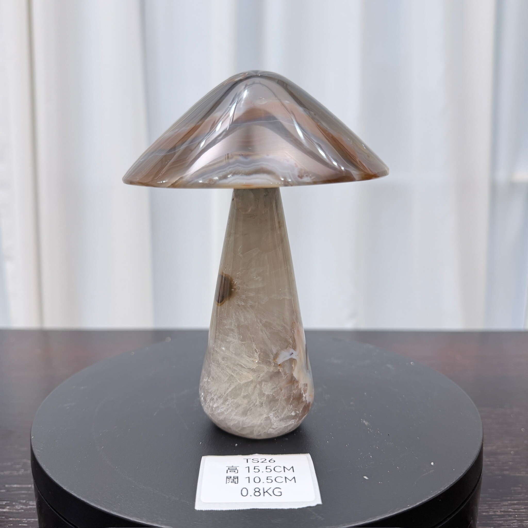 ZA026 TS26 瑪瑙水晶蘑菇 高度15.5cm 闊度10.5cm 重量0.8kg