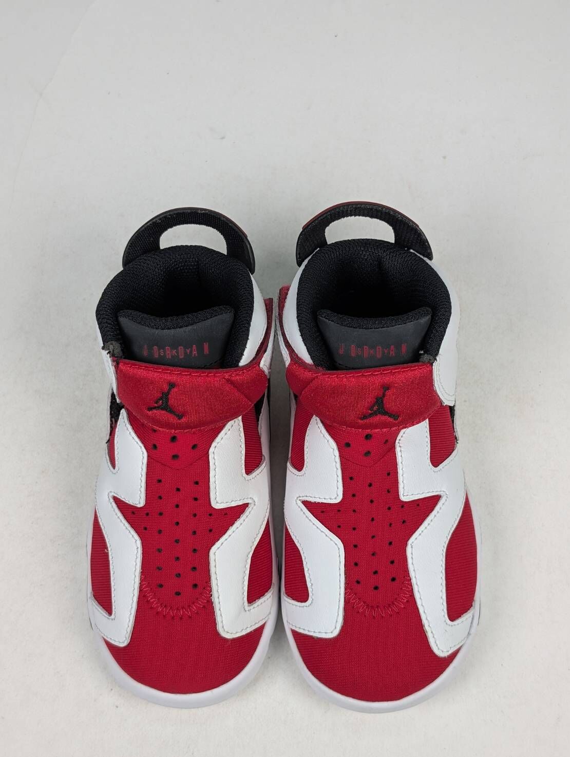 微瑕疵-右腳鞋面後跟鞋底泛黃左右腳大小腳(9C.10C) CT4417-106 10C Air Jordan 6 Retro Little Flex TD 童鞋 經典款 小童 紅白