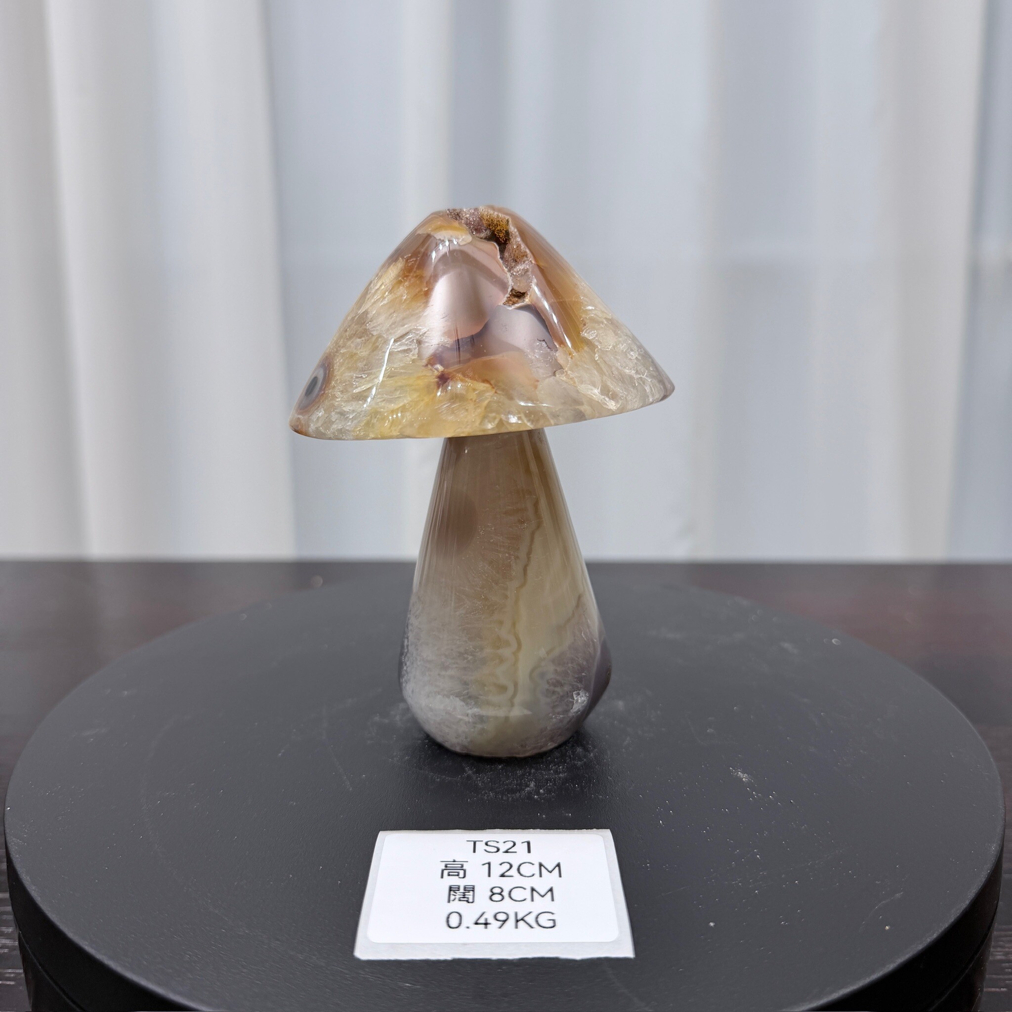 ZA021 TS21 瑪瑙水晶蘑菇 高度12cm 闊度8cm 重量0.49kg