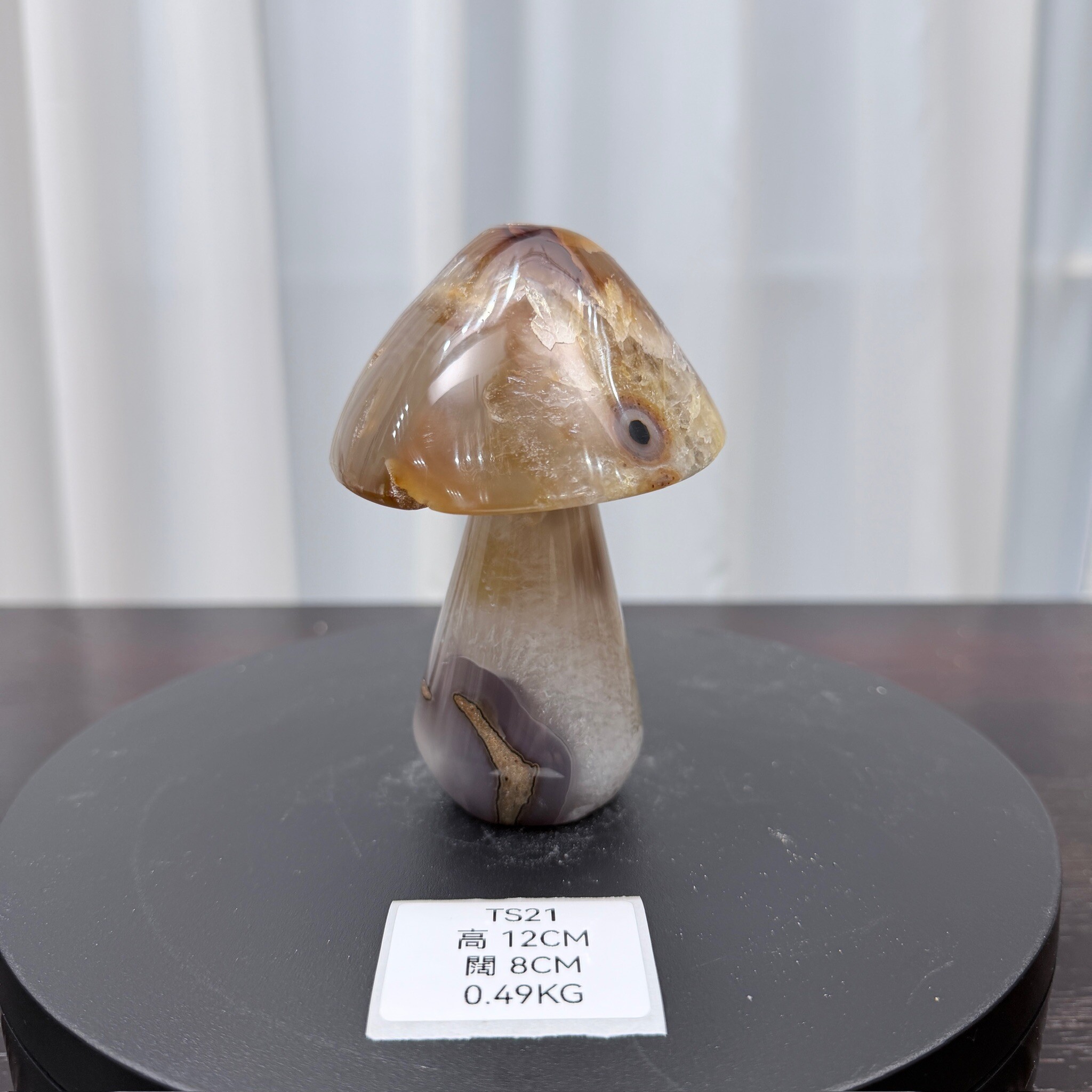 ZA021 TS21 瑪瑙水晶蘑菇 高度12cm 闊度8cm 重量0.49kg