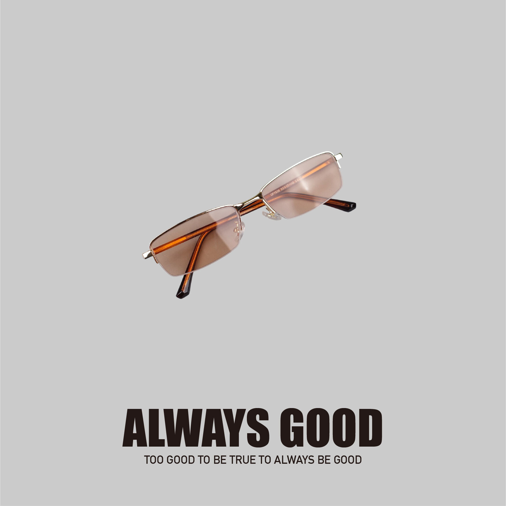 『Always_Good』復古半框 金屬方框 Y2K 墨鏡