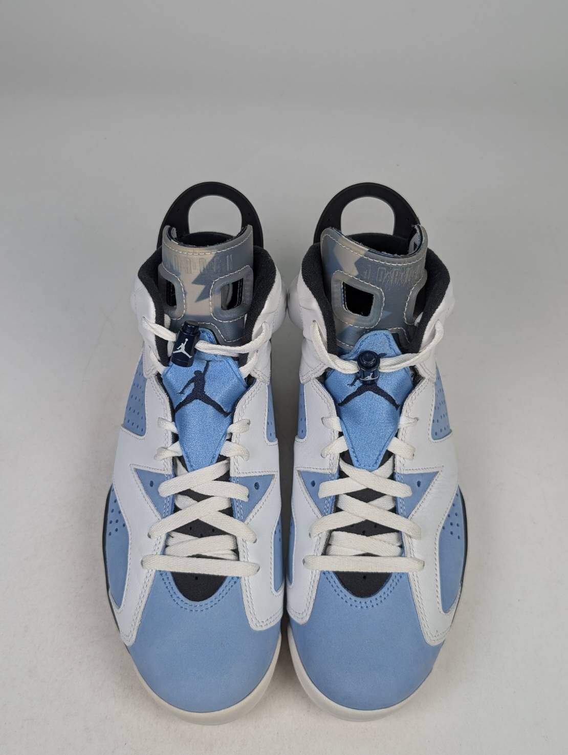 微瑕疵-左右腳內外側中底鞋底鞋舌泛黃左腳鞋舌刮痕 CT8529-410 M9 Air Jordan 6 " UNC " 北卡藍 男款