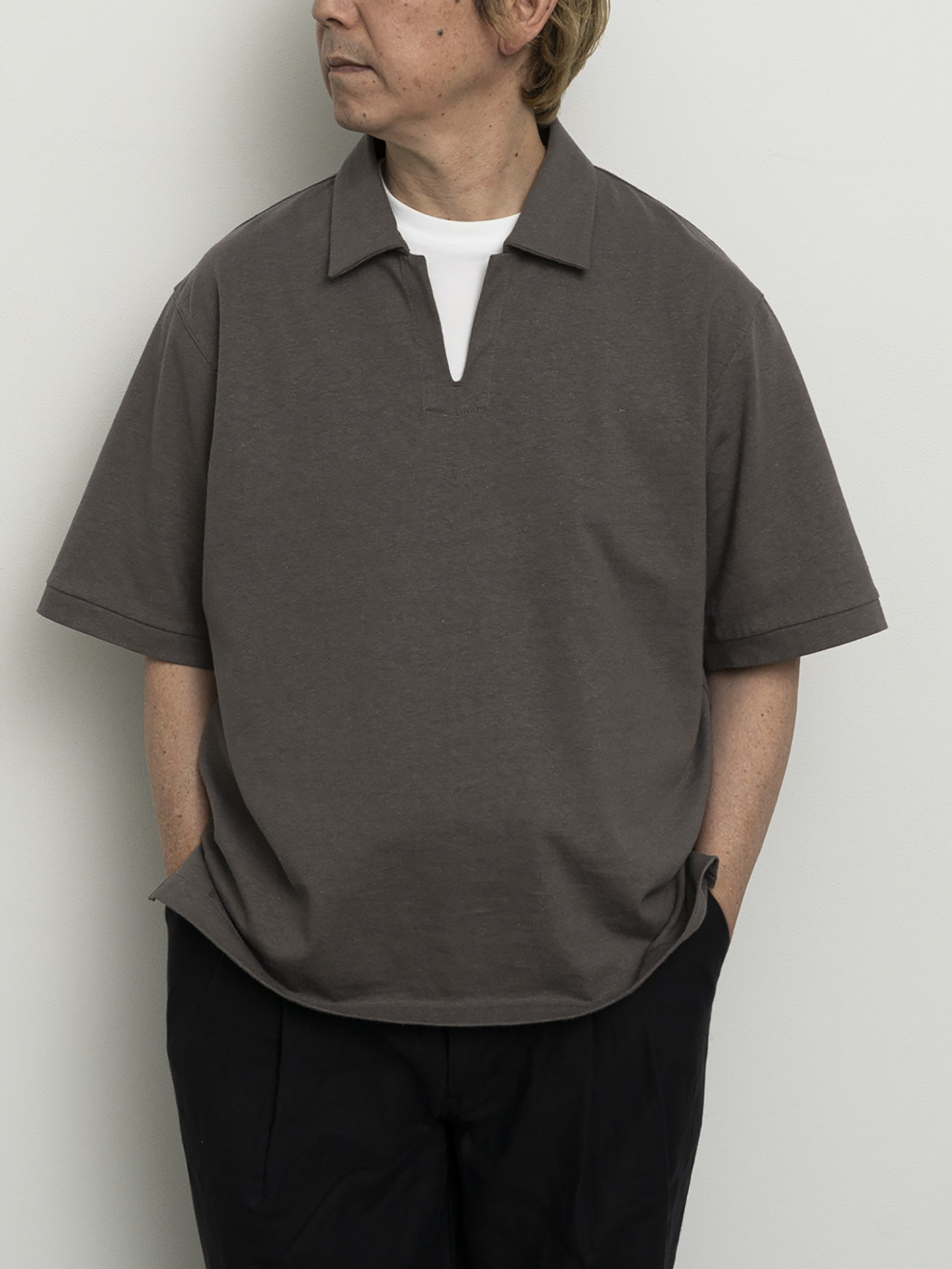 Still By Hand Hemp Cotton Skipper Shirt Mocha CS05262