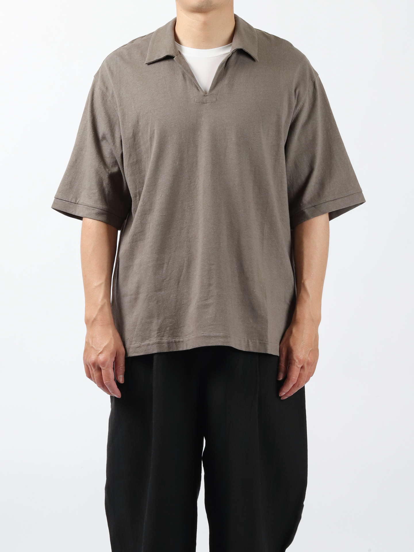 Still By Hand Hemp Cotton Skipper Shirt Mocha CS05262
