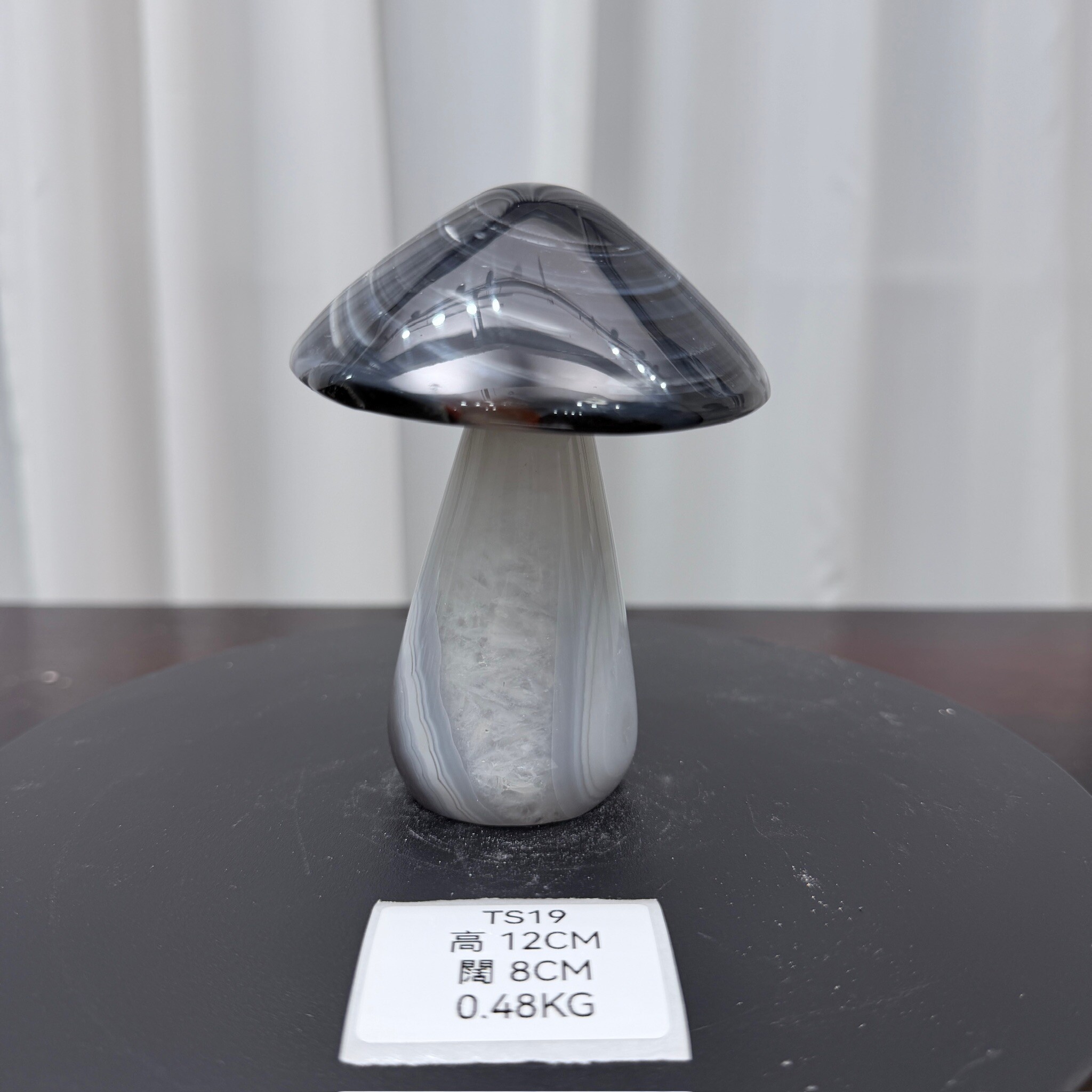 ZA019 TS19 瑪瑙水晶蘑菇 高度12cm 闊度8cm 重量0.48kg