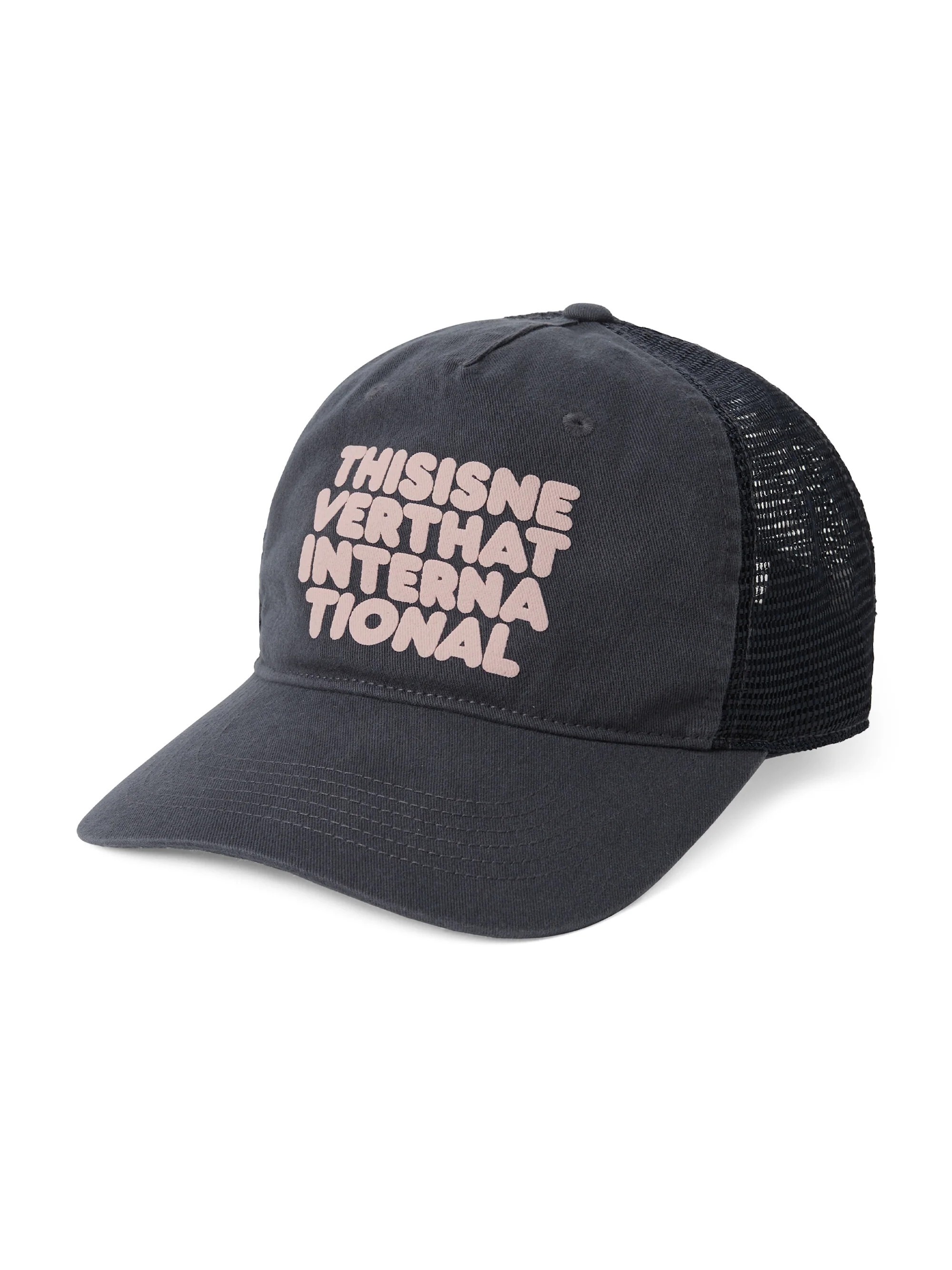-(E6c05)- THISISNEVERTHAT WASHED TRUCKER CAP DUSTY NAVY 水洗卡車帽 印花LOGO 灰藍色-TN261WHWBC10