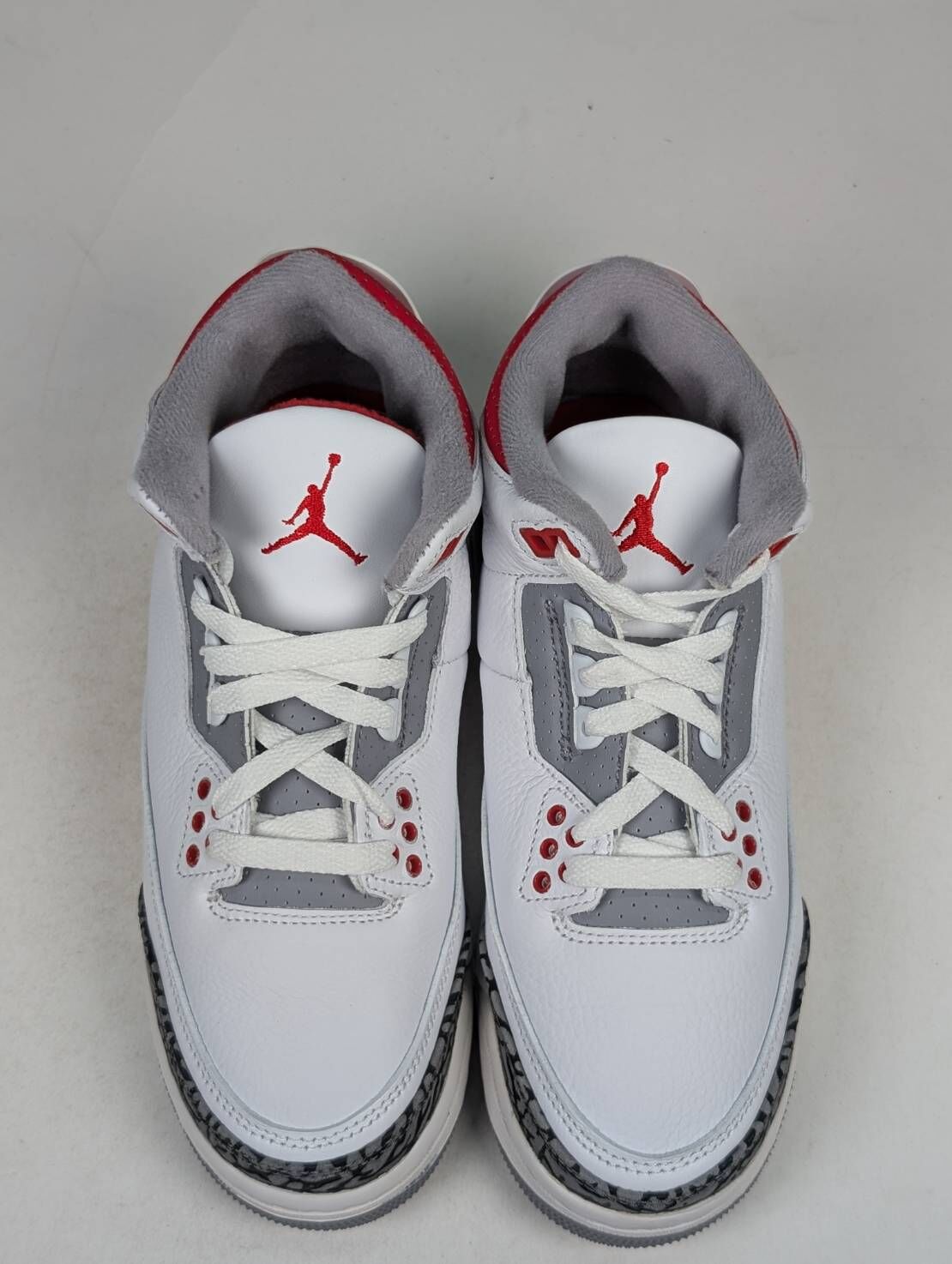 微瑕疵-左右腳中底鞋底泛黃右腳後跟微泛黃 DM0967-160 6Y Air Jordan 3 Retro "Fire Red" GS 2022 白紅灰 爆裂紋 老屁股 女鞋 大童
