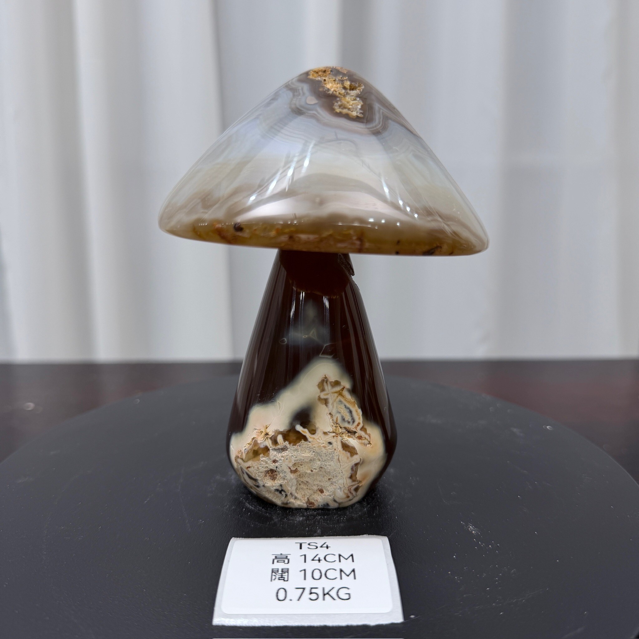 ZA004 TS4 瑪瑙水晶蘑菇 高度14cm 闊度10cm 重量0.75kg