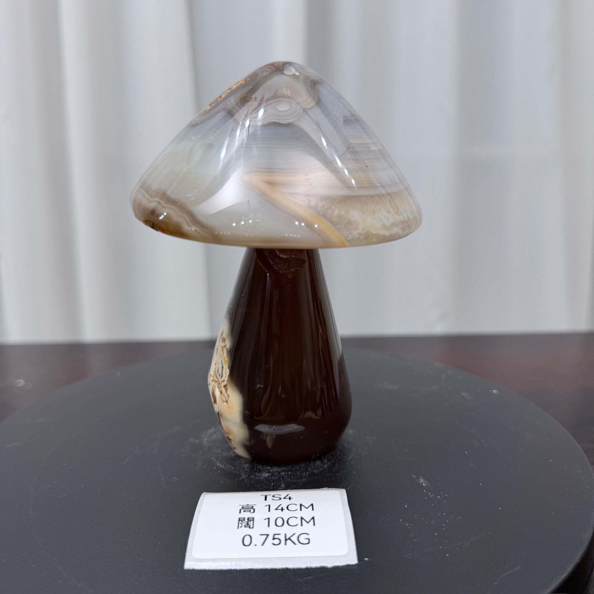 ZA004 TS4 瑪瑙水晶蘑菇 高度14cm 闊度10cm 重量0.75kg