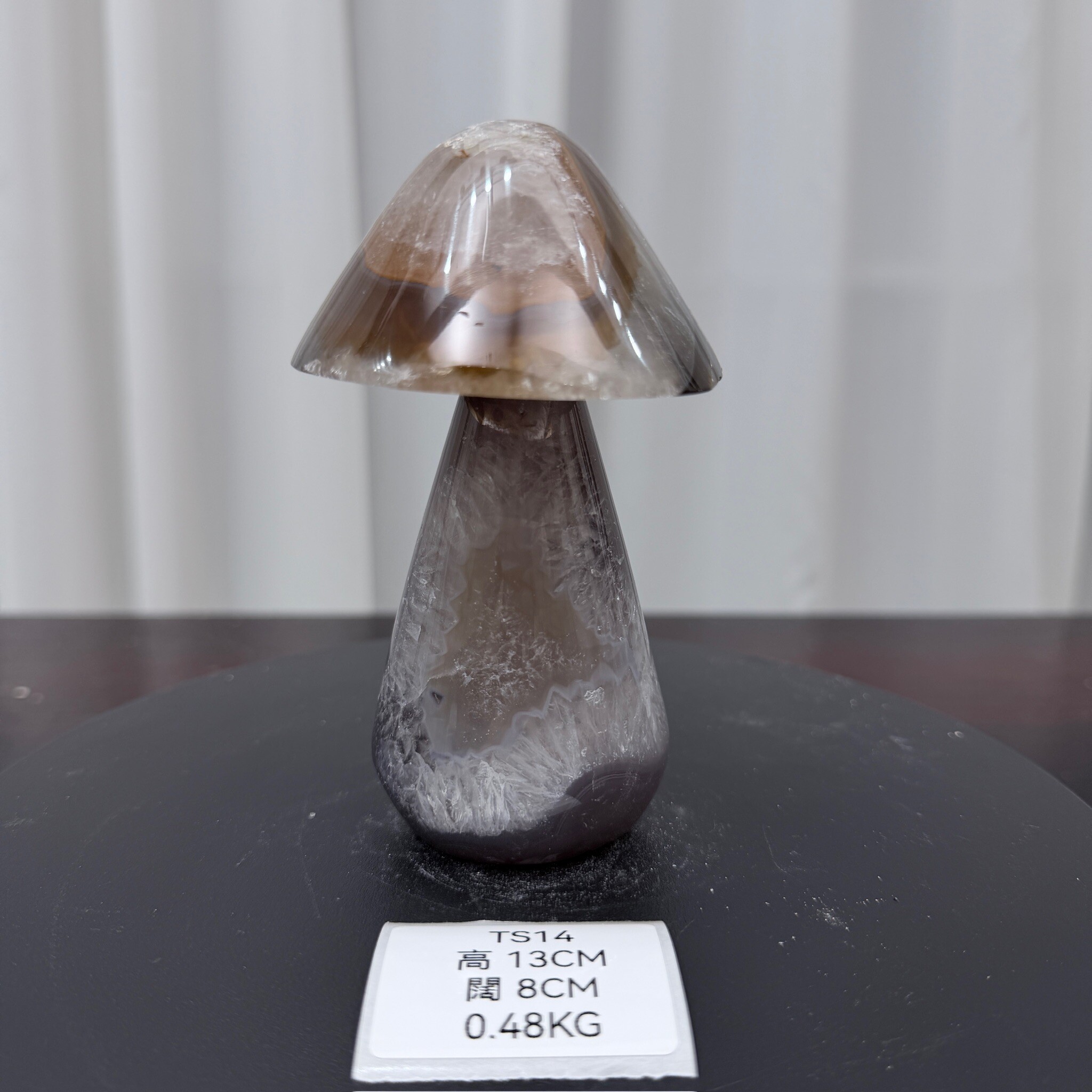 ZA014 TS14 瑪瑙水晶蘑菇 高度13cm 闊度8cm 重量0.48kg
