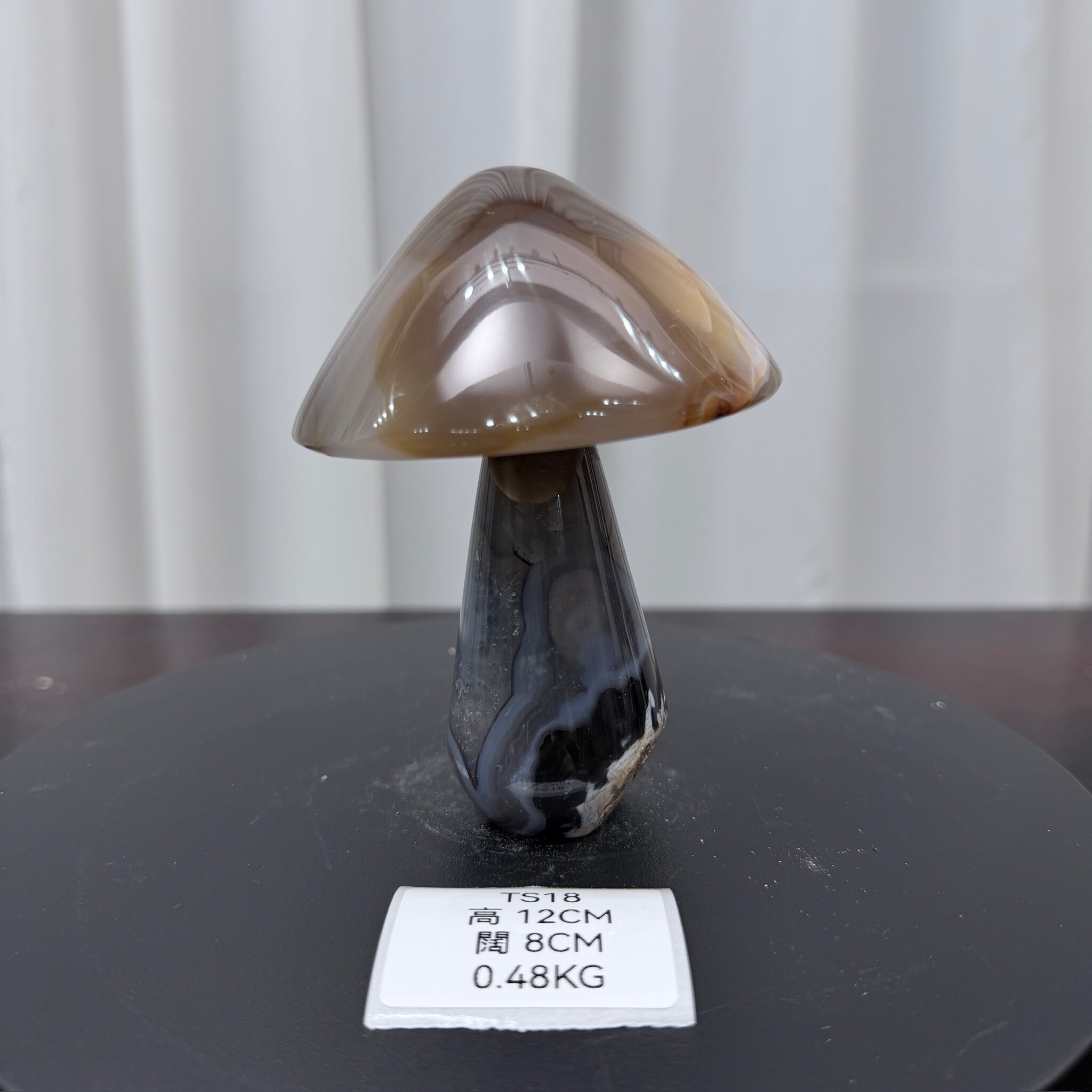ZA018 TS18 瑪瑙水晶蘑菇 高度12cm 闊度8cm 重量0.48kg