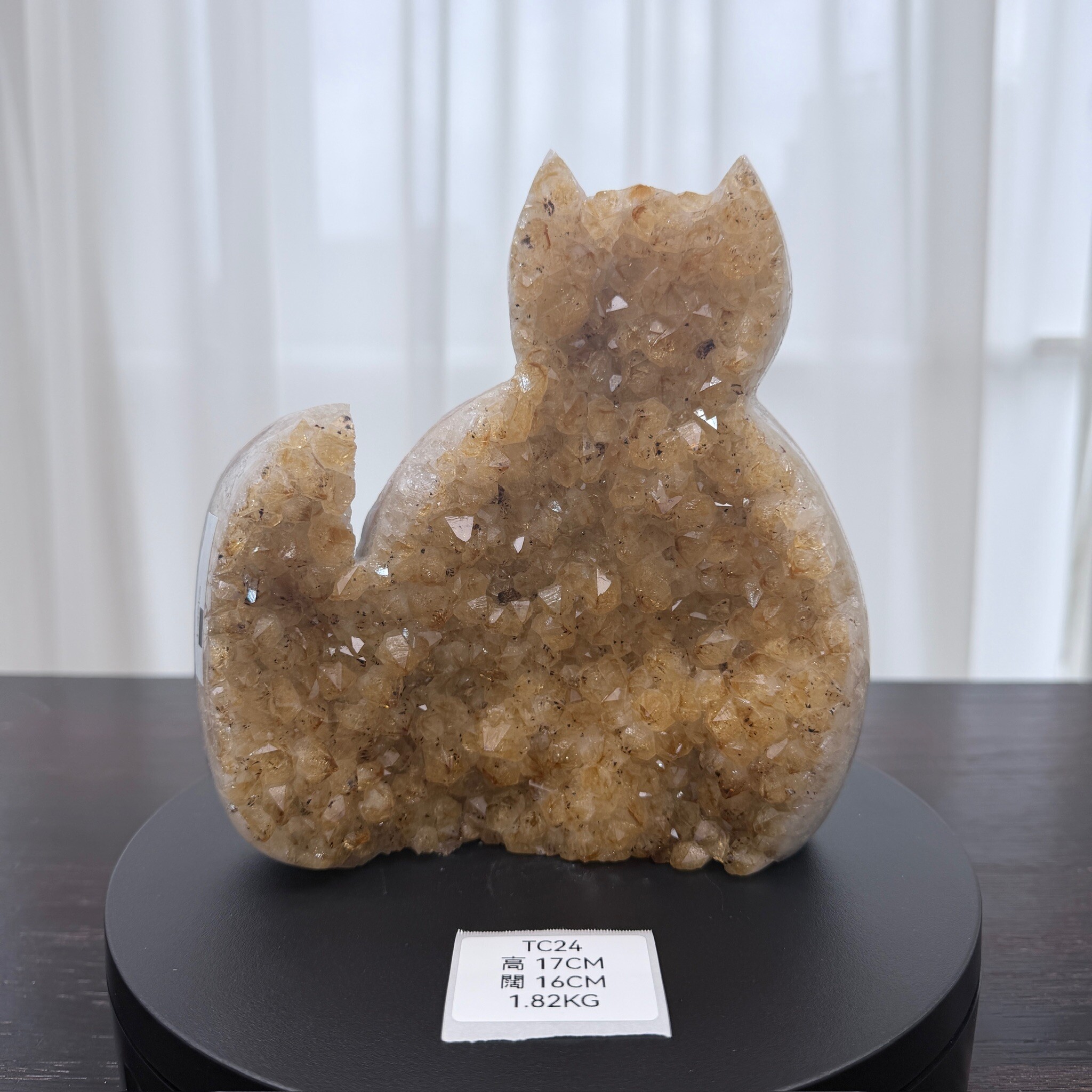 ZA059 TC24 黃水晶 貓貓 高度17cm 闊度16cm 重量1.82kg
