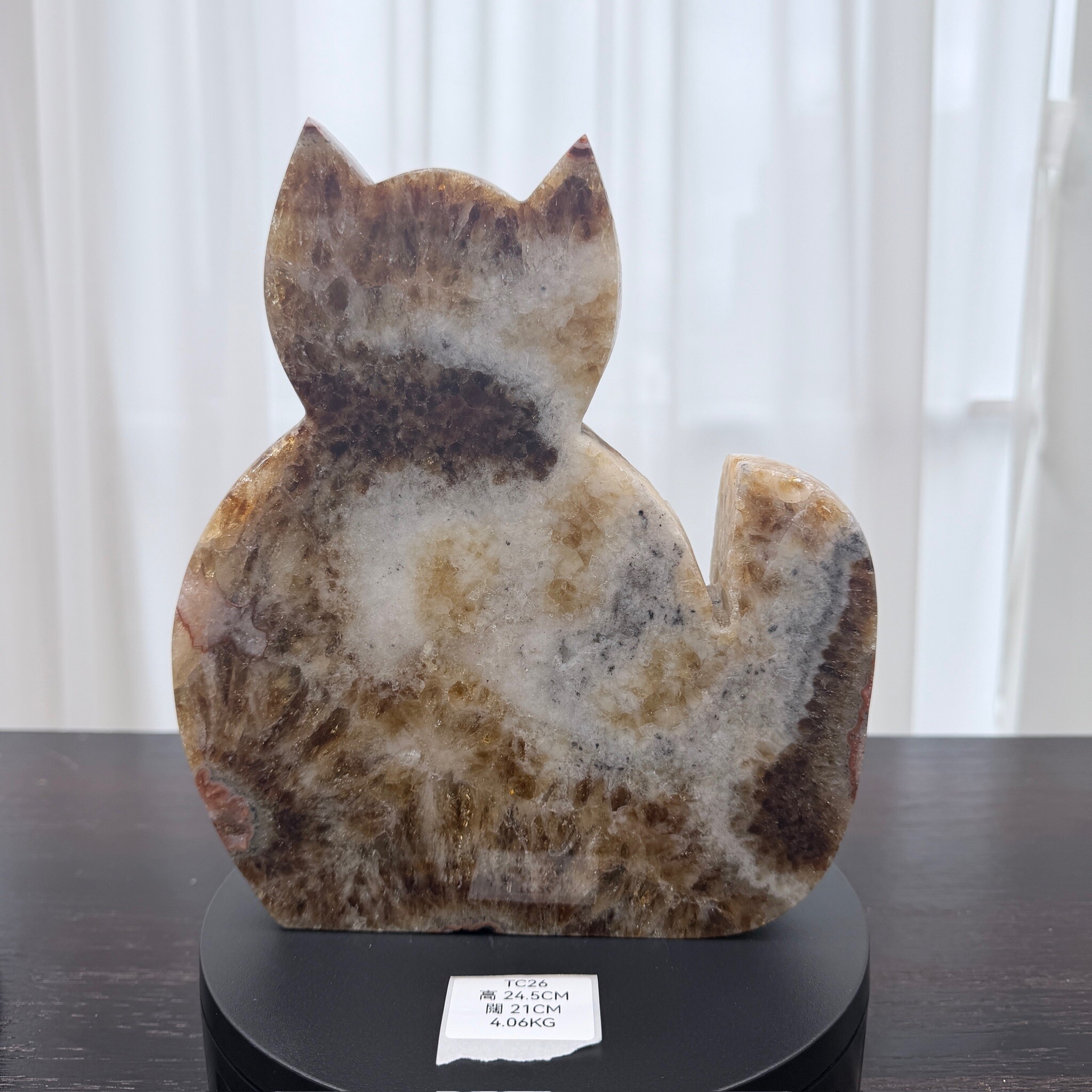 ZA061 TC26 黃水晶 貓貓 高度24.5cm 闊度21cm 重量4.06kg