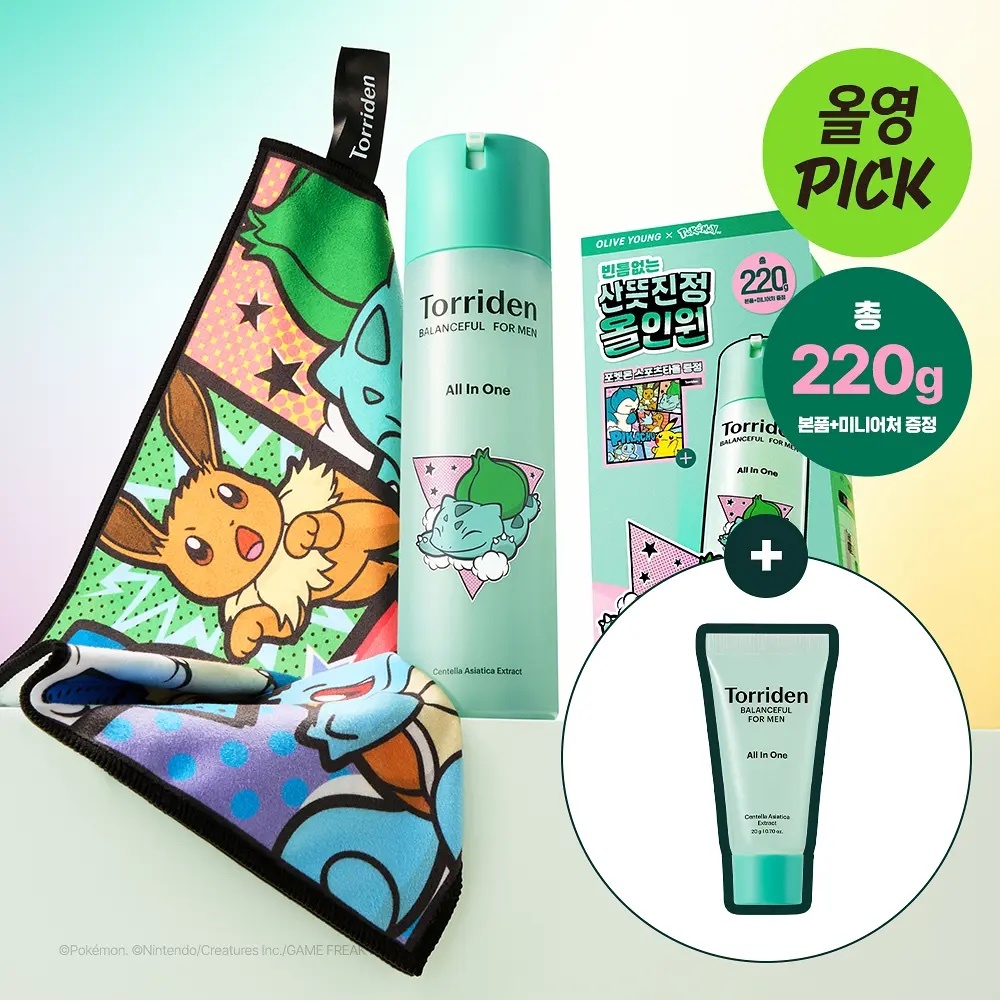 《Olive Young連線》Torriden x Pokemon Balanceful For Men All In One Set 200g+20g