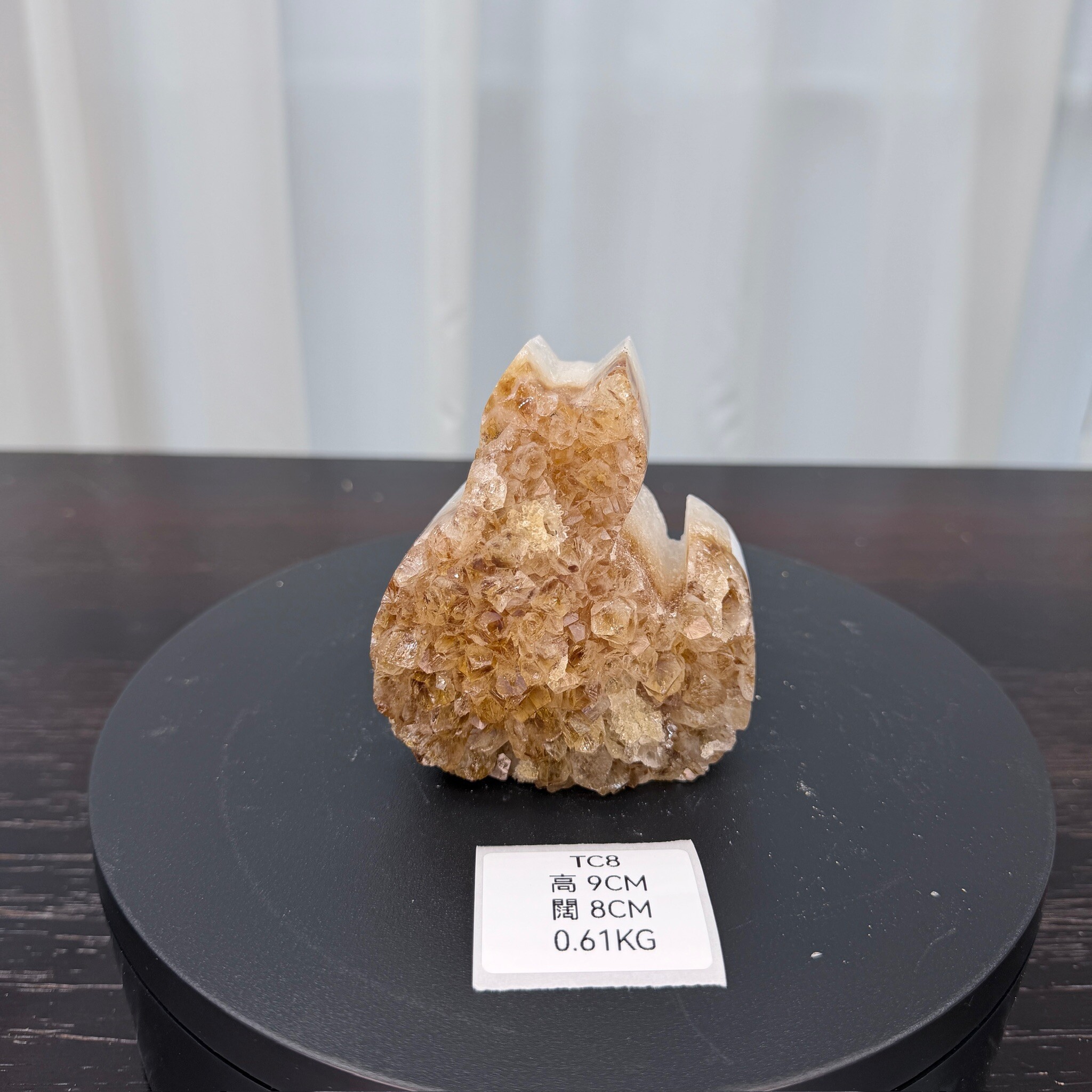 ZA043 TC8 黃水晶 貓貓 高度9cm 闊度8cm 重量0.61kg