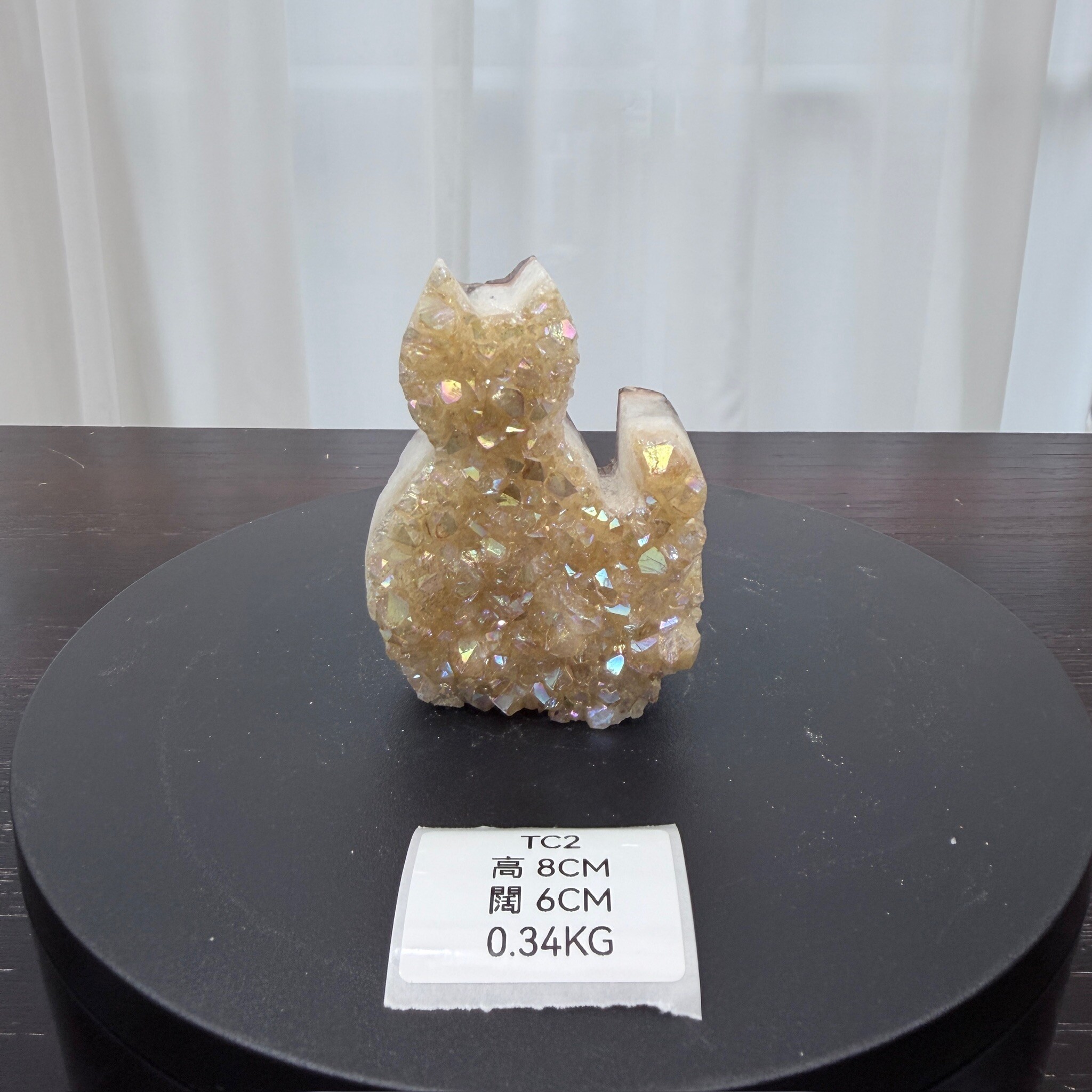 ZA037 TC2 黃水晶 貓貓 高度8cm 闊度6cm 重量0.34kg