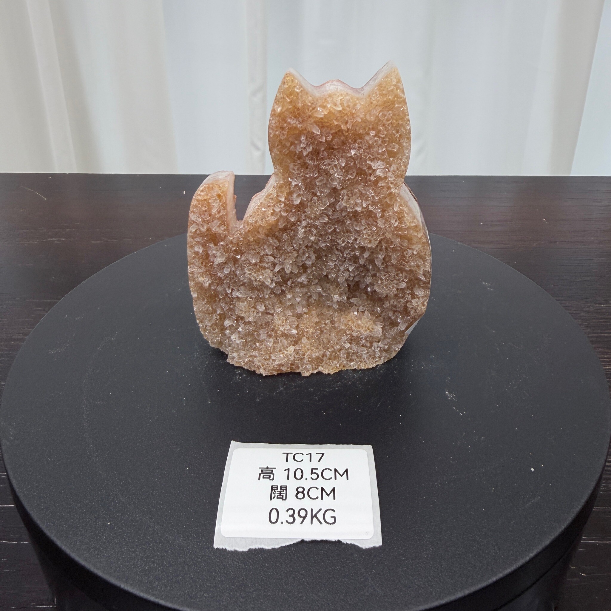 ZA052 TC17 黃水晶 貓貓 高度10.5cm 闊度8cm 重量0.39kg