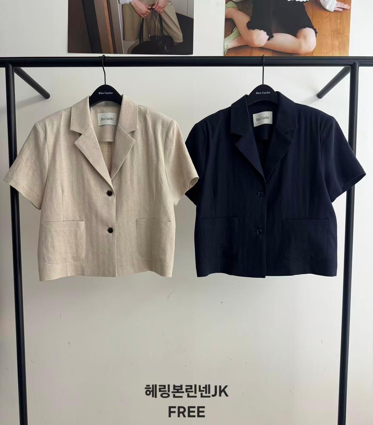 BG6104 混亞麻短袖外套