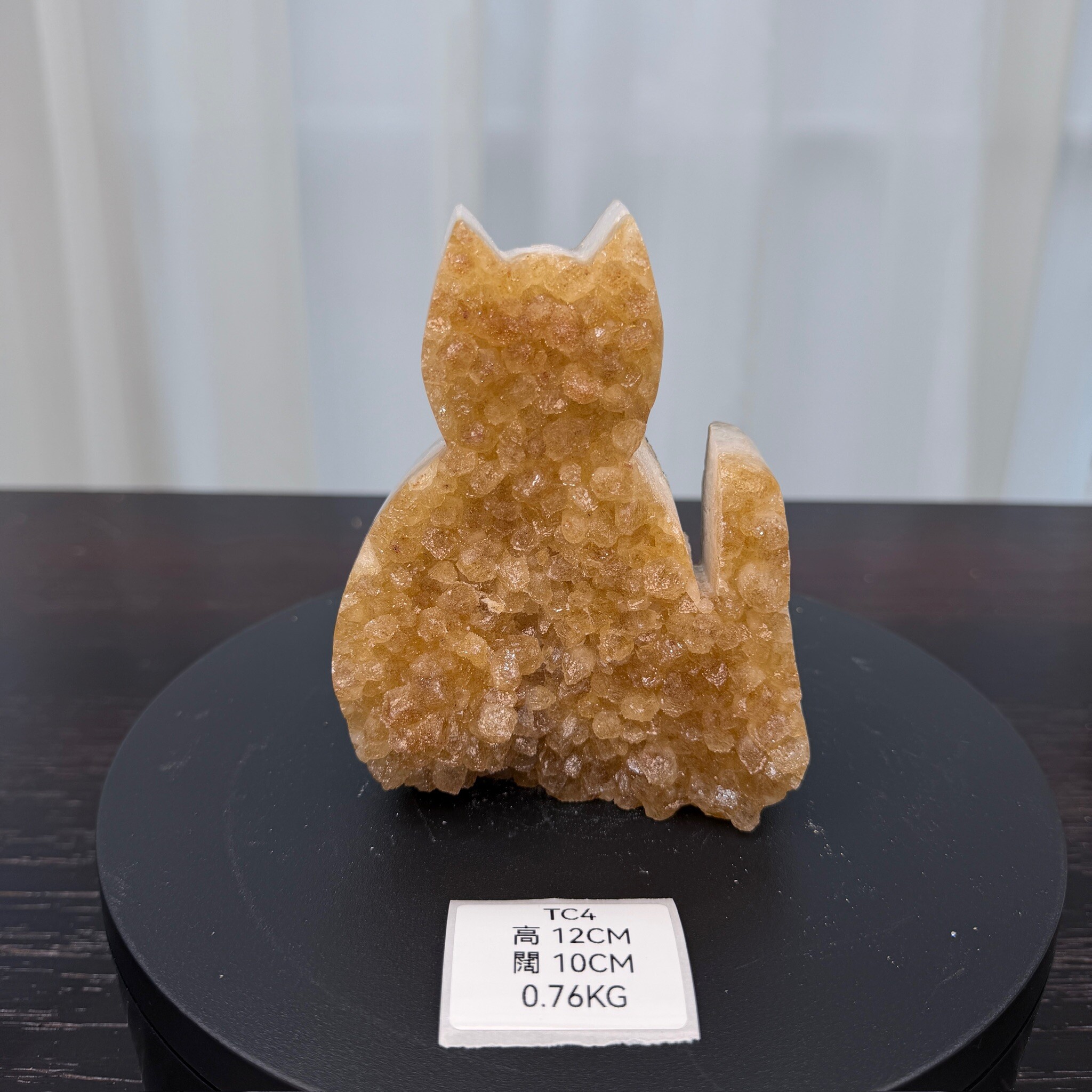 ZA039 TC4 黃水晶 貓貓 高度12cm 闊度10cm 重量0.76kg
