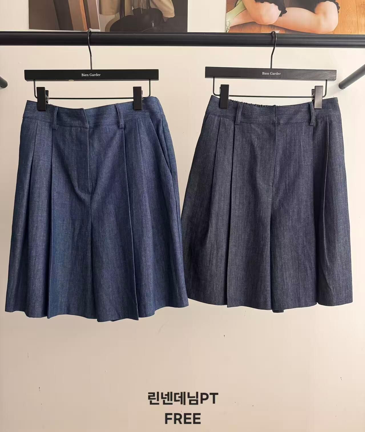 BG6110 薄牛仔百褶短褲