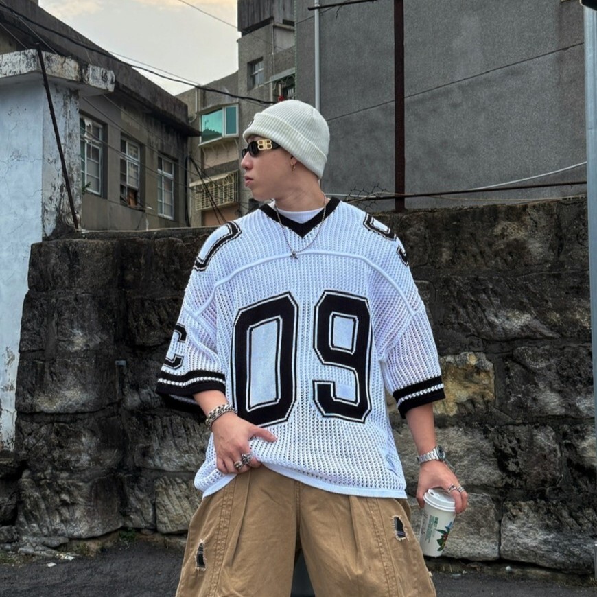 《K》CVL 網眼09針織寬版球衣