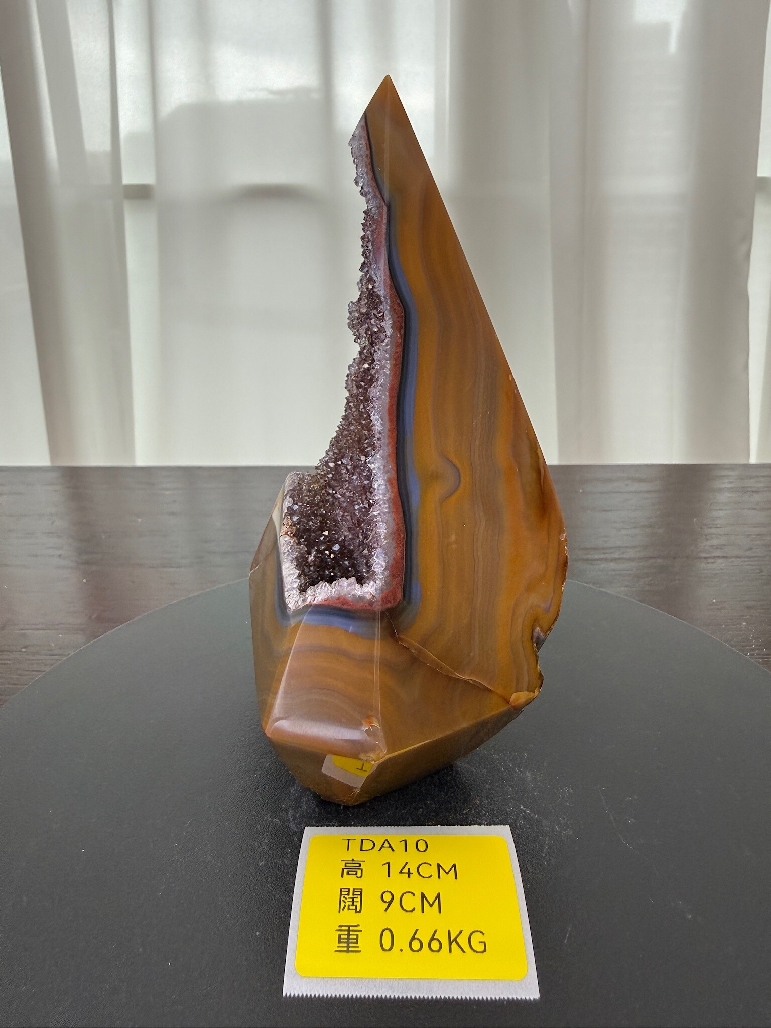 ZA132 TDA10 瑪瑙水晶帳幕星空 高度14cm 闊度9cm 重量0.66kg