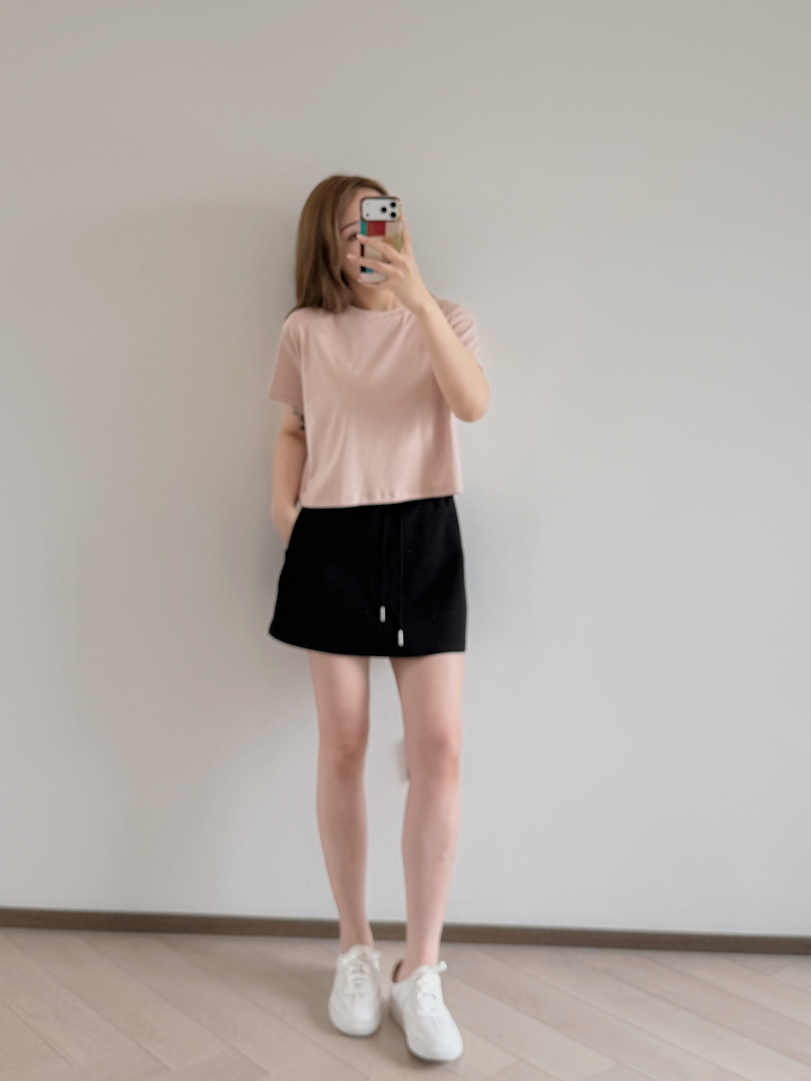 現貨 7404 微寬鬆圓領Crop Tee-裸粉