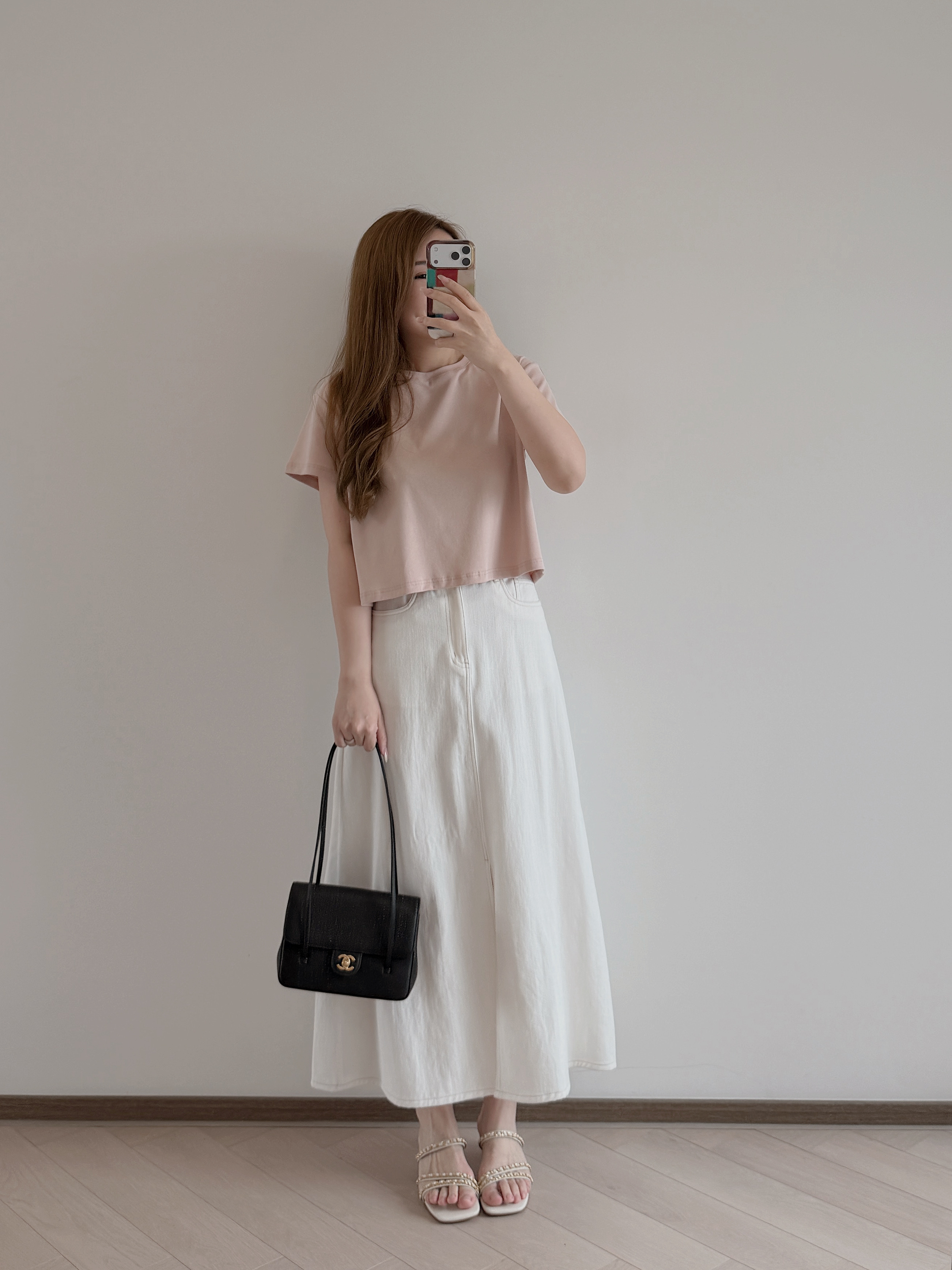 現貨 7404 微寬鬆圓領Crop Tee-裸粉