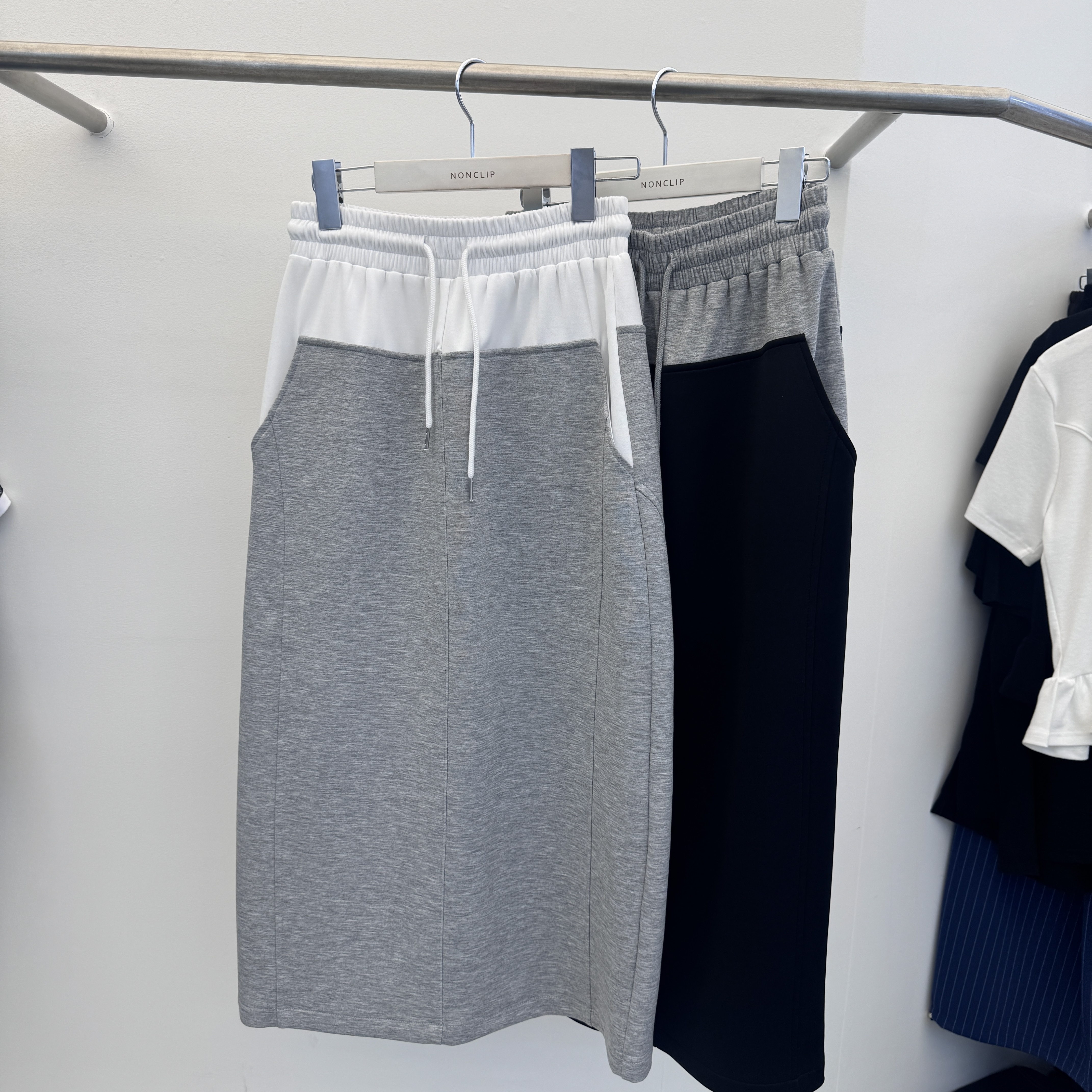 【Non-Clip】拼色太空棉半裙 (A72-A75)