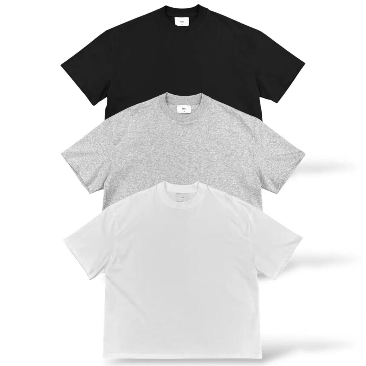 《K》BOXY'圓領'重磅素寬短T