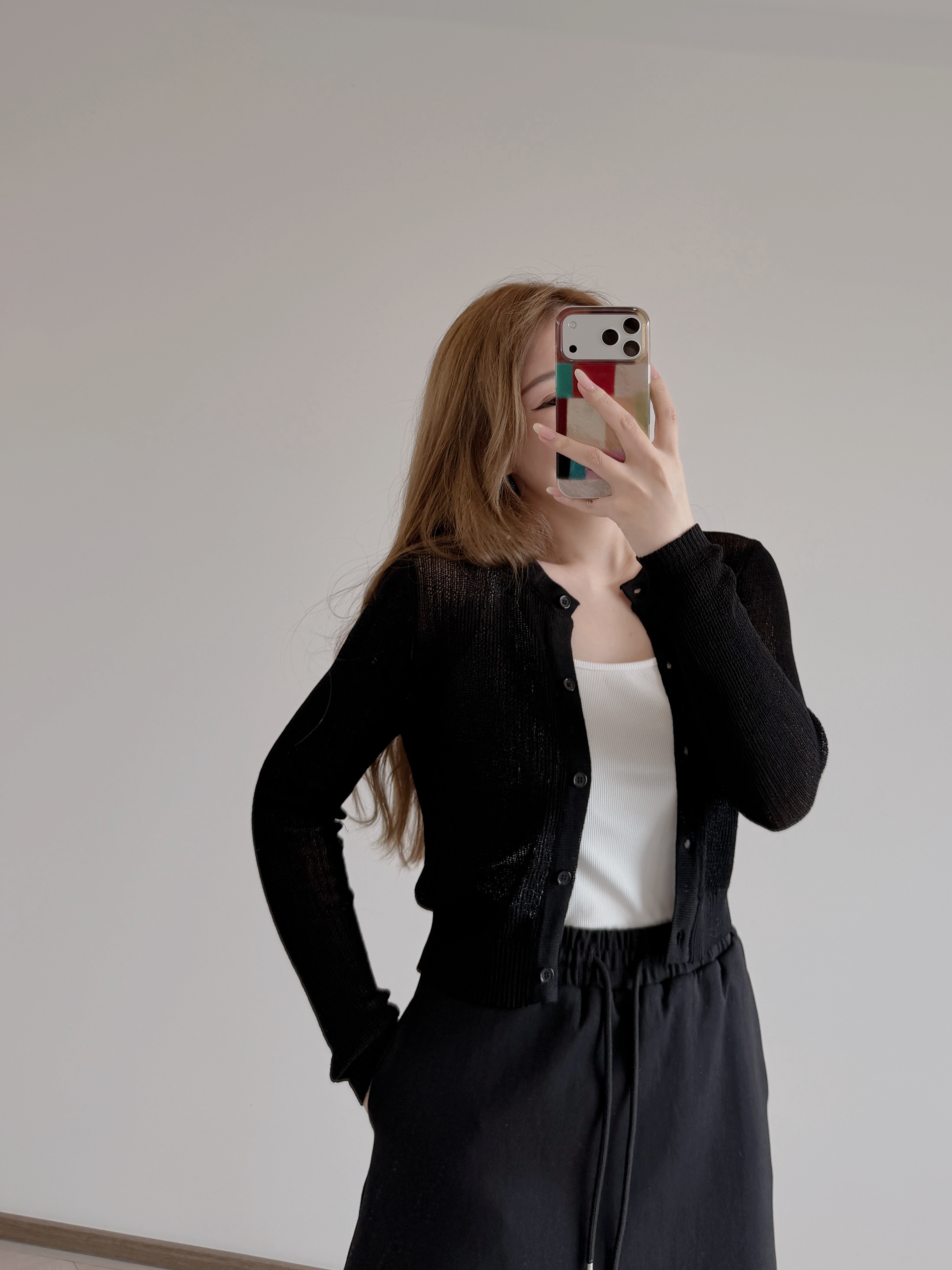 現貨 7426 透膚通花針織Top