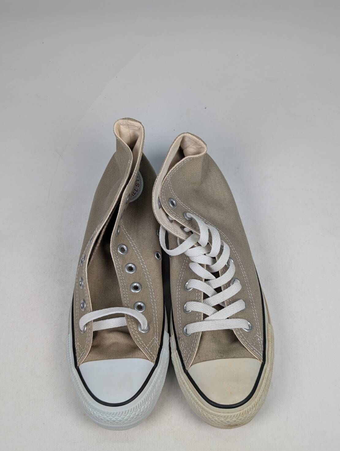 微瑕疵-左右腳明顯泛黃 1CL128 25.5CM CONVERSE CANVAS ALL STAR 卡其 高統