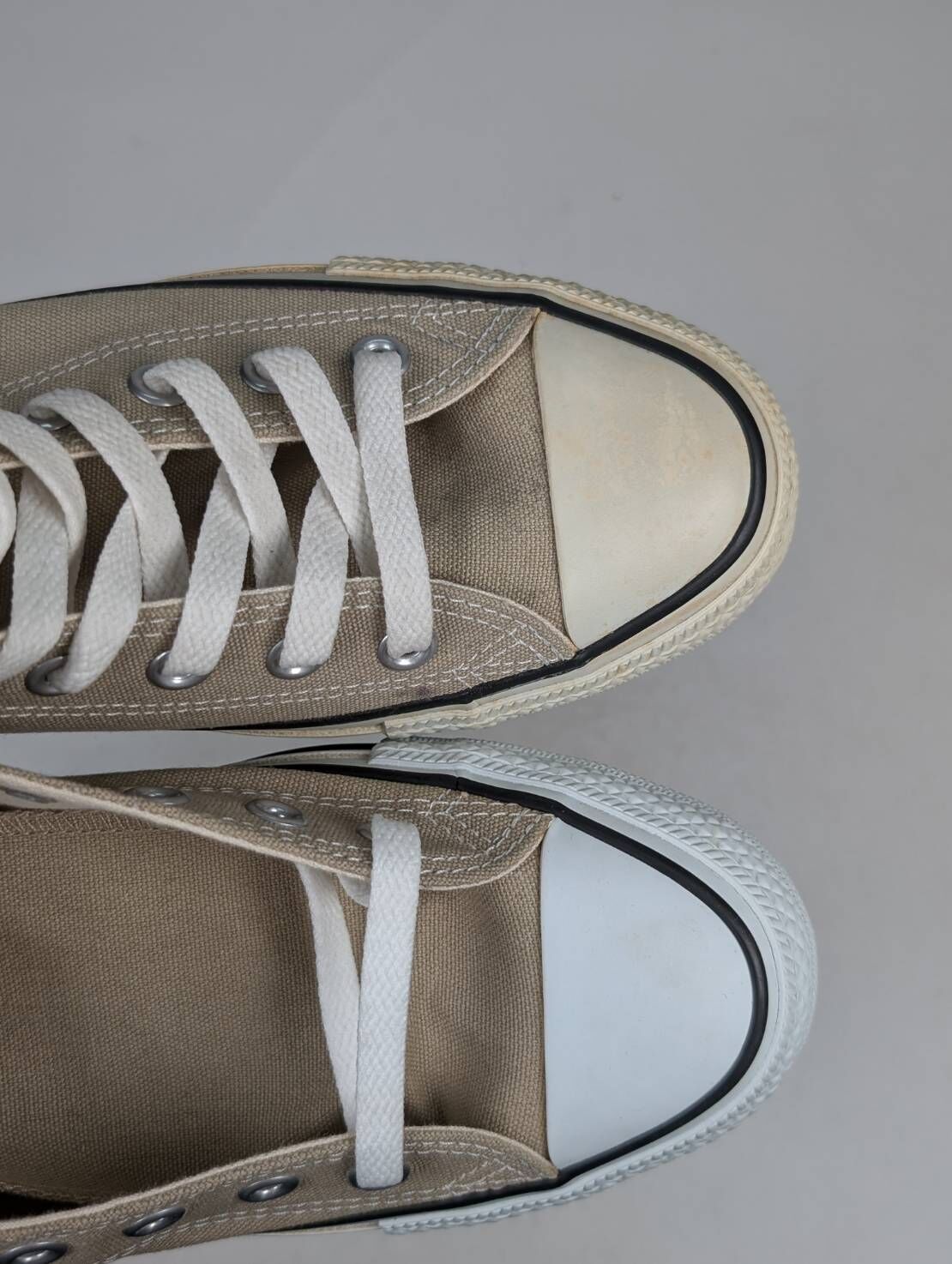 微瑕疵-左右腳明顯泛黃 1CL128 25.5CM CONVERSE CANVAS ALL STAR 卡其 高統