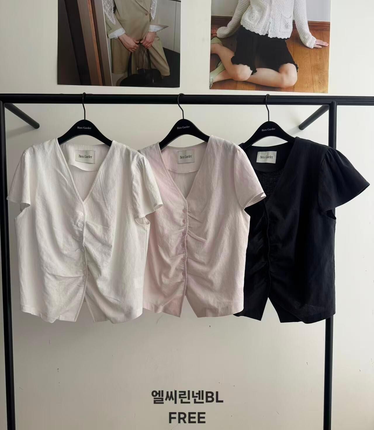 BG6142 抓皺鈕扣上衣