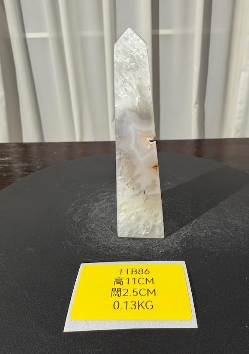 ZA473 TTB86 瑪瑙水晶方尖碑 高度11cm 闊度2.5cm 重量0.13kg