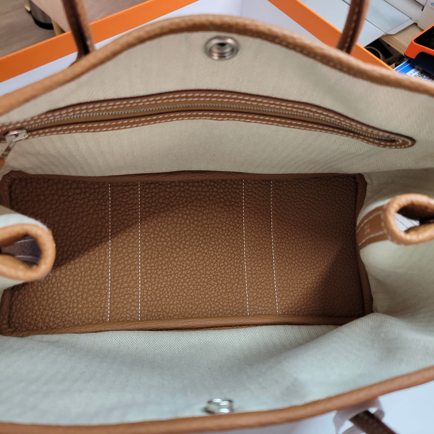 HERMES Garden party 30 gold CK 金棕