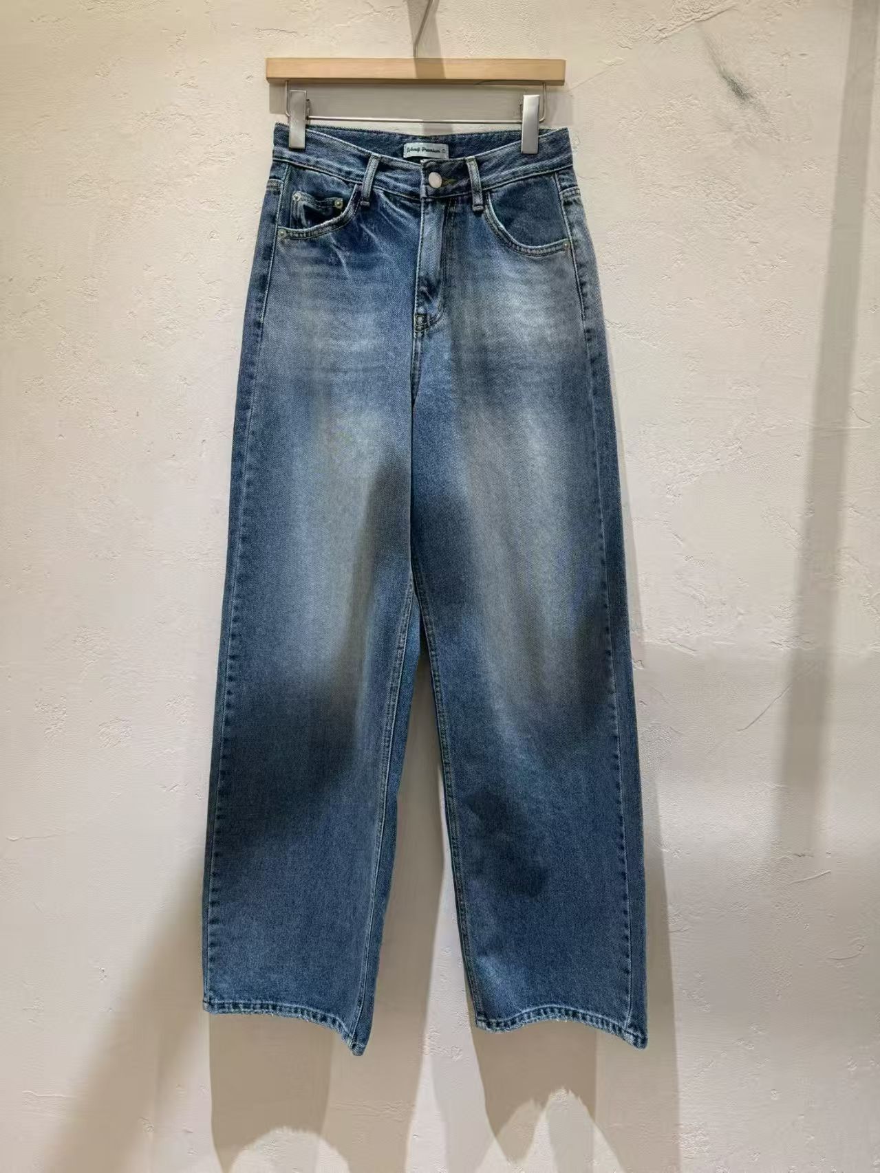 WJ6118 水洗直筒牛仔褲 - S