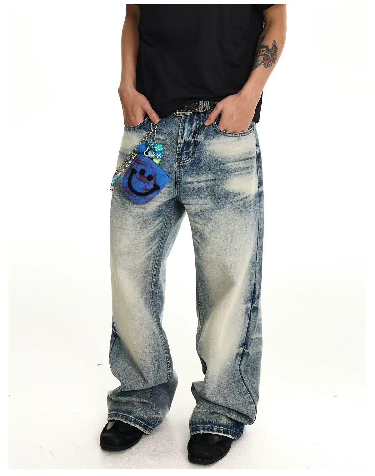 《S.V》洗白懷舊直筒牛仔褲