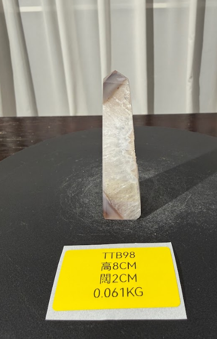 ZA485 TTB98 瑪瑙水晶方尖碑 高度8cm 闊度2cm 重量0.061kg