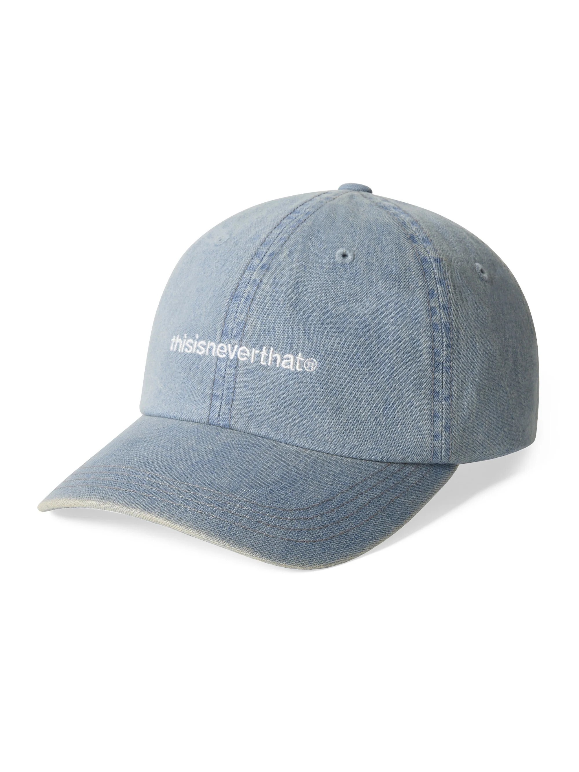 -(E6c05)-THISISNEVERTHAT DENIM T-LOGO CAP 刺繡LOGO 老帽 棒球帽 六分割帽 黑/水洗藍色-TN260DHWBC01