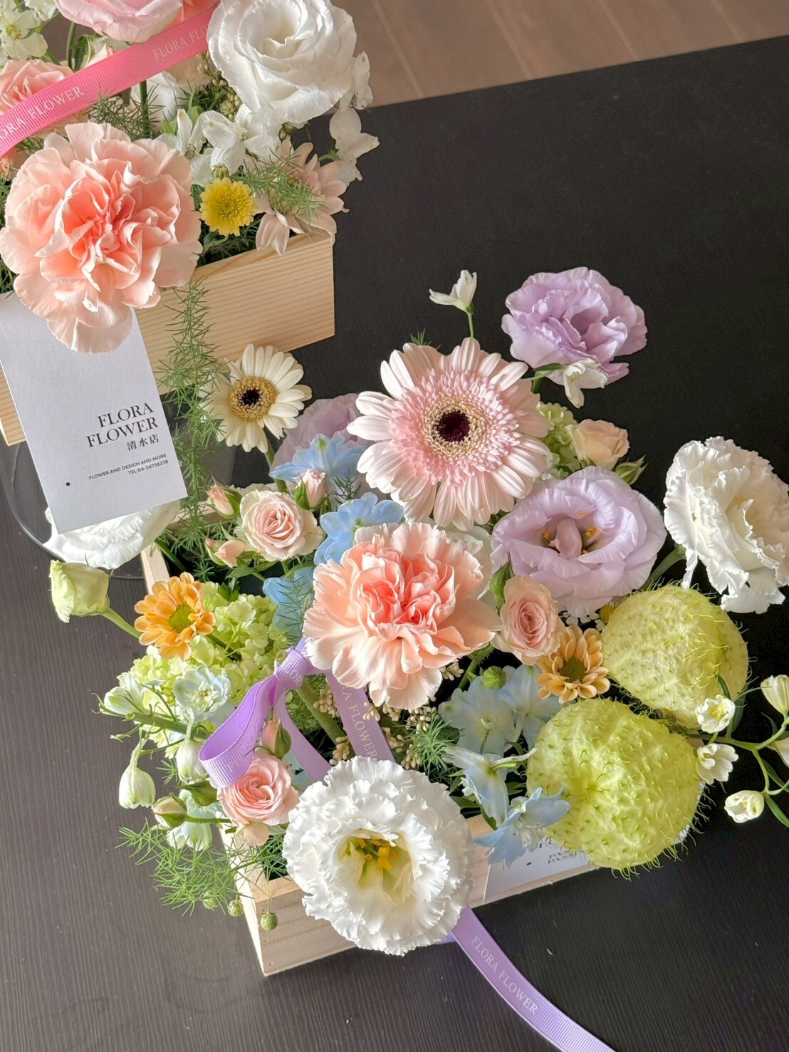 鮮花花盒- 紫粉
