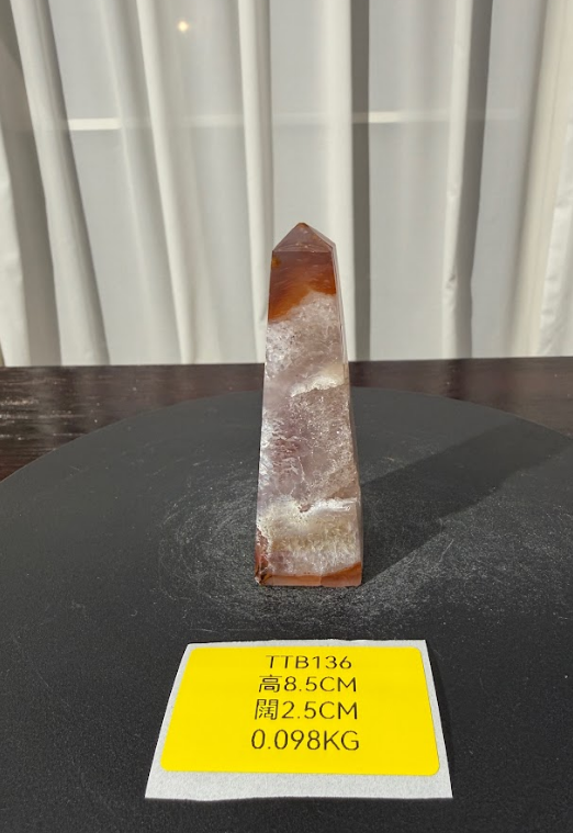 ZA523 TTB136 瑪瑙水晶方尖碑 高度8.5cm 闊度2.5cm 重量0.098kg