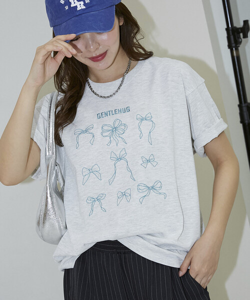 PUBLUX / Ribbon Embroidery T-Shirt