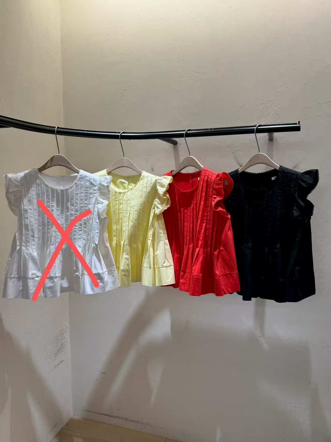 WJ6130 小飛袖打摺娃娃上衣