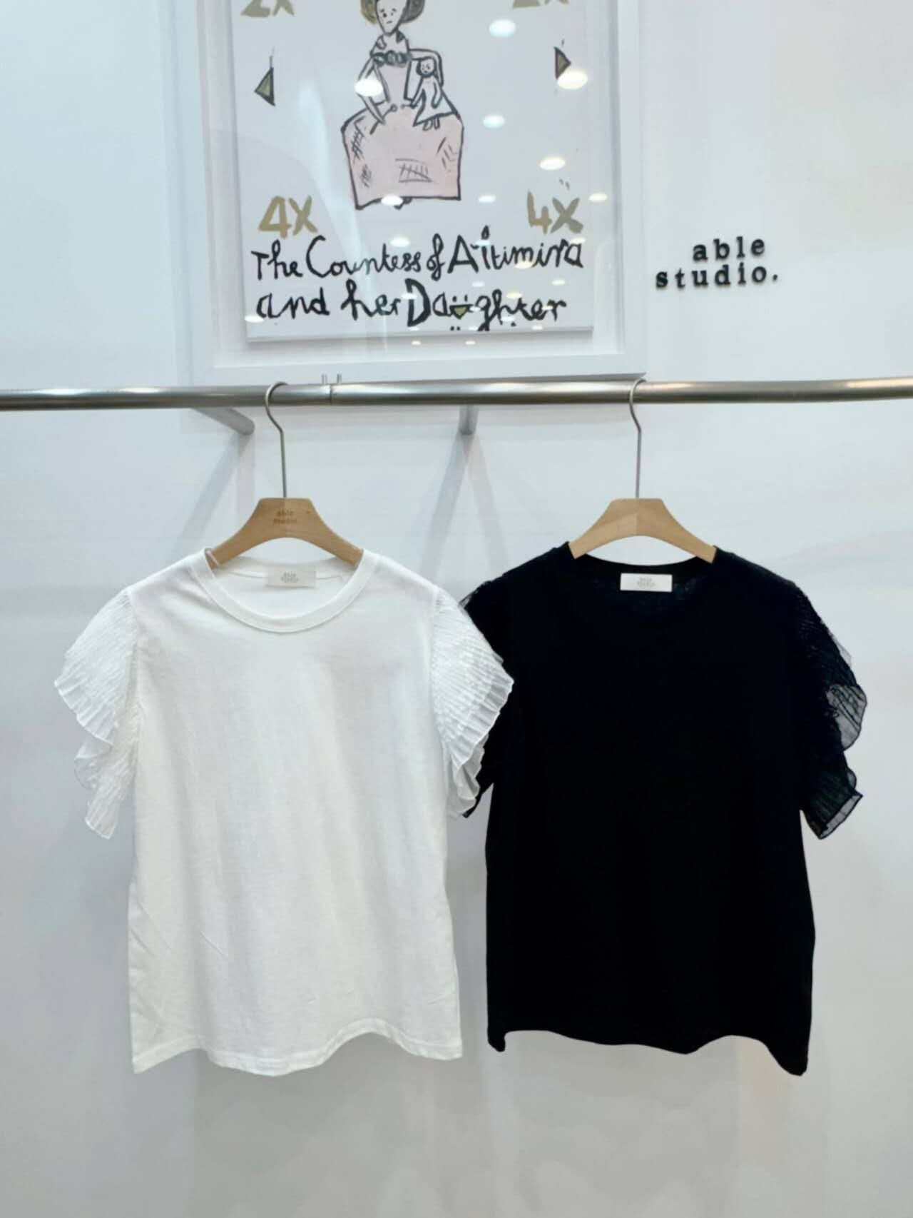 AS6109 百褶紗袖Tee