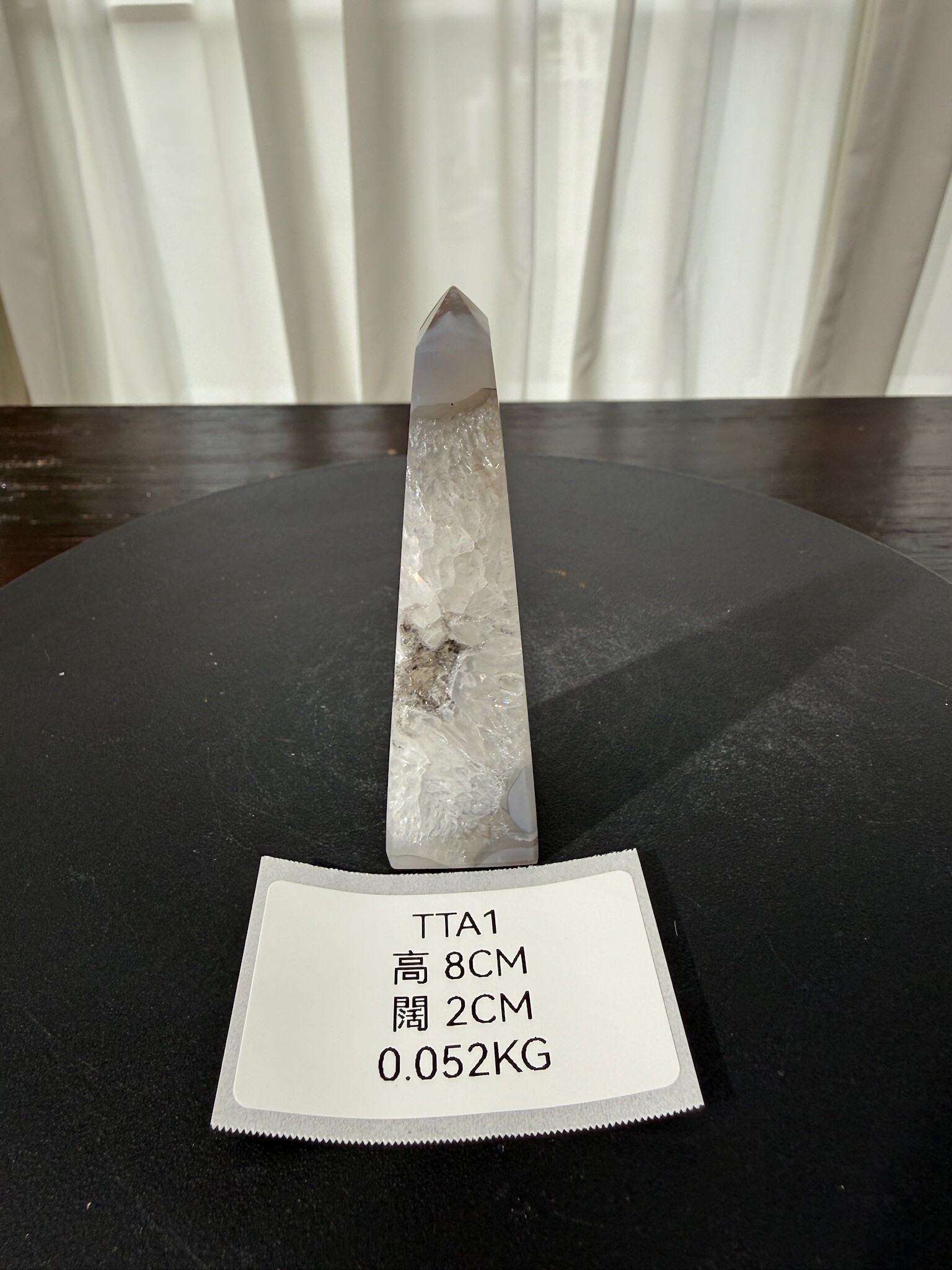 ZA328 TTA1 瑪瑙水晶方尖碑 高度8cm 闊度2cm 重量0.052kg