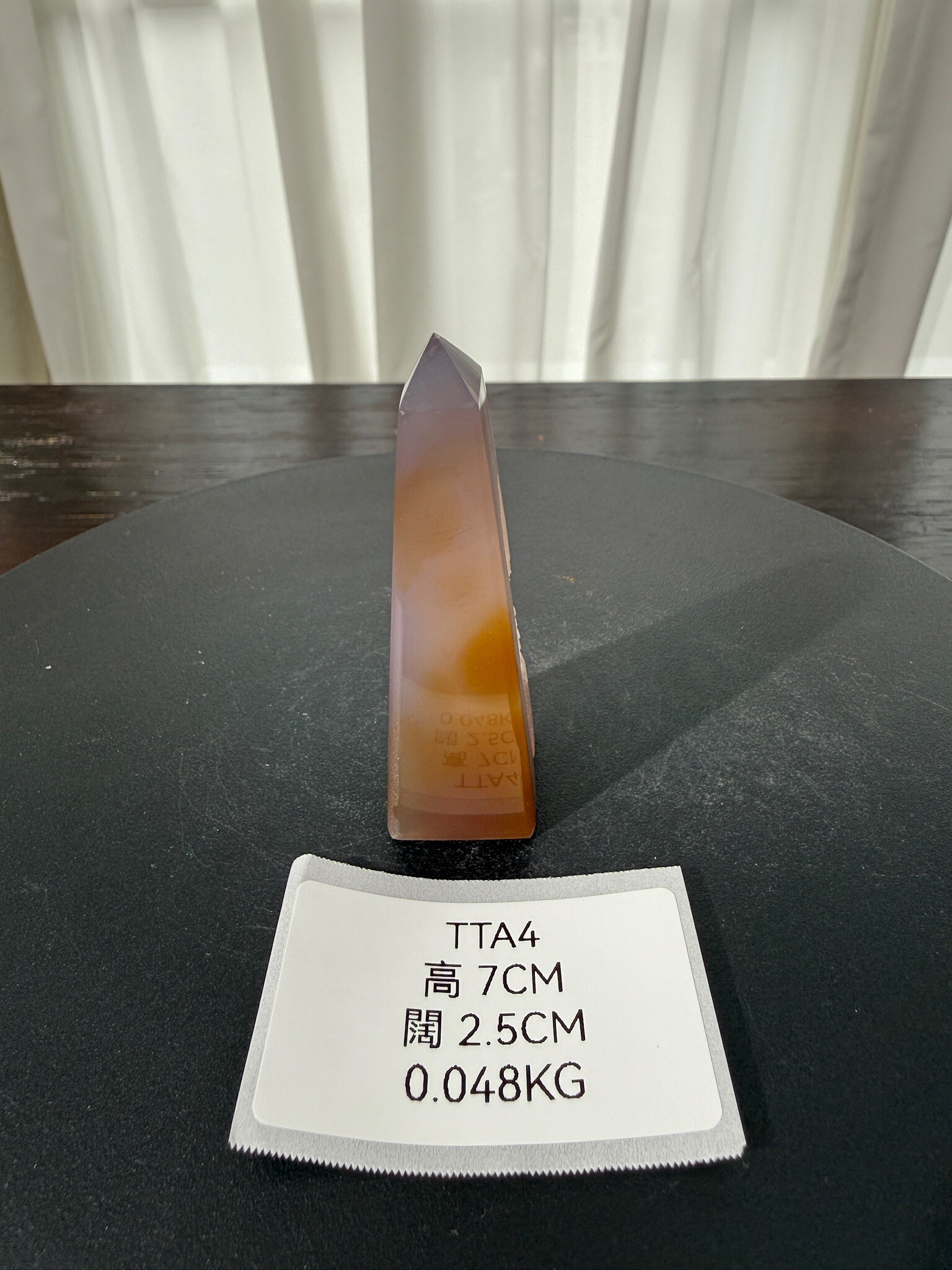 ZA331 TTA4 瑪瑙水晶方尖碑 高度7cm 闊度2.5cm 重量0.048kg