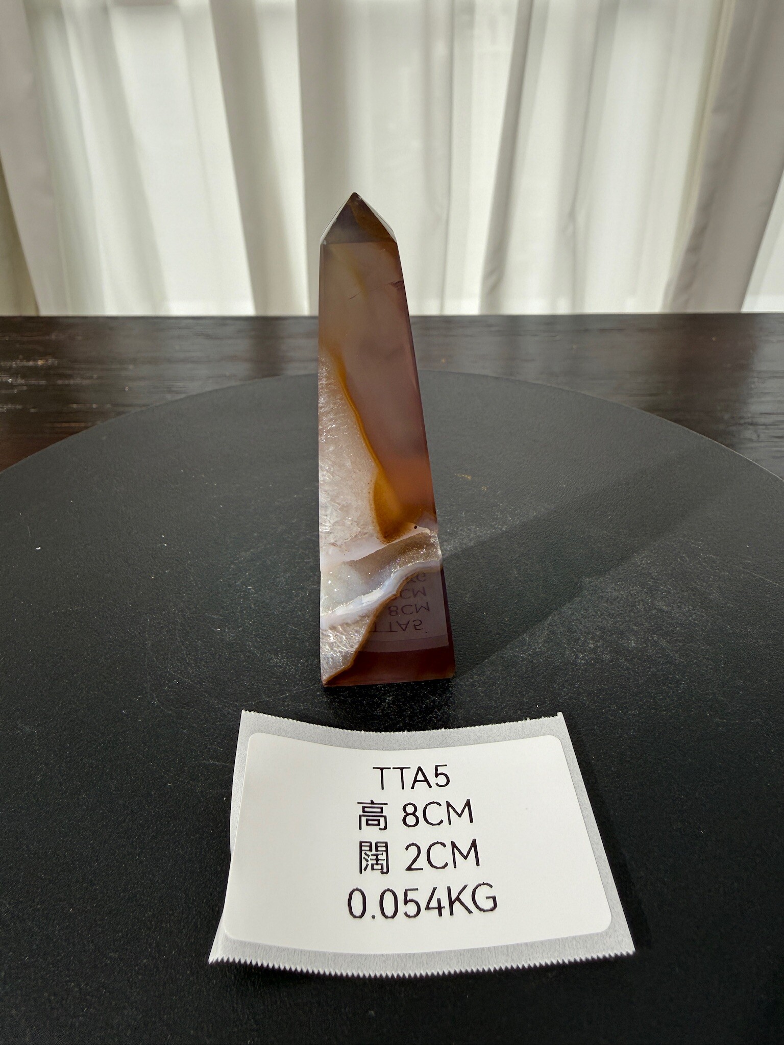 ZA332 TTA5 瑪瑙水晶方尖碑 高度8cm 闊度2cm 重量0.054kg