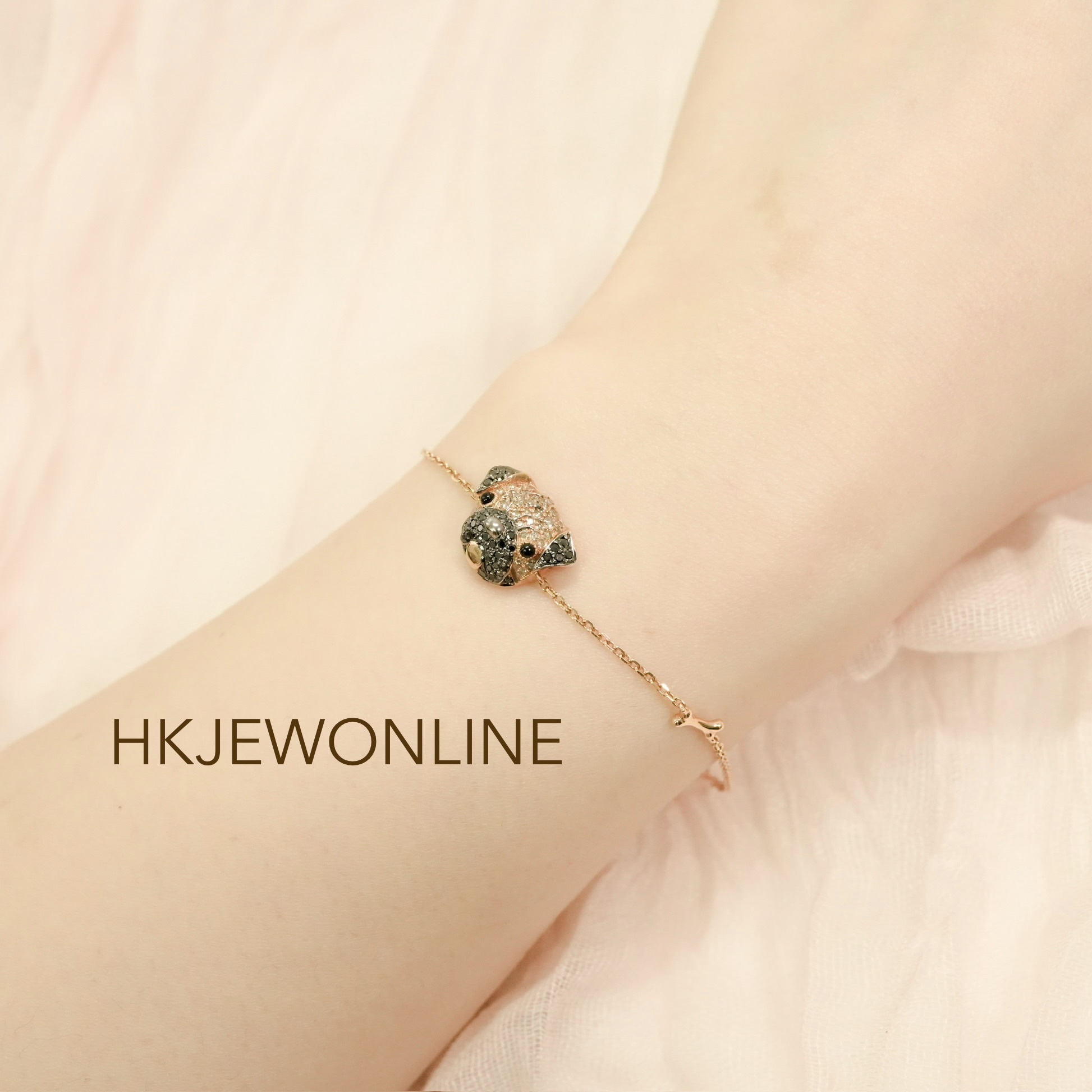 18K Rose Gold Diamond Pug Collection(Necklace/ Bracelet)